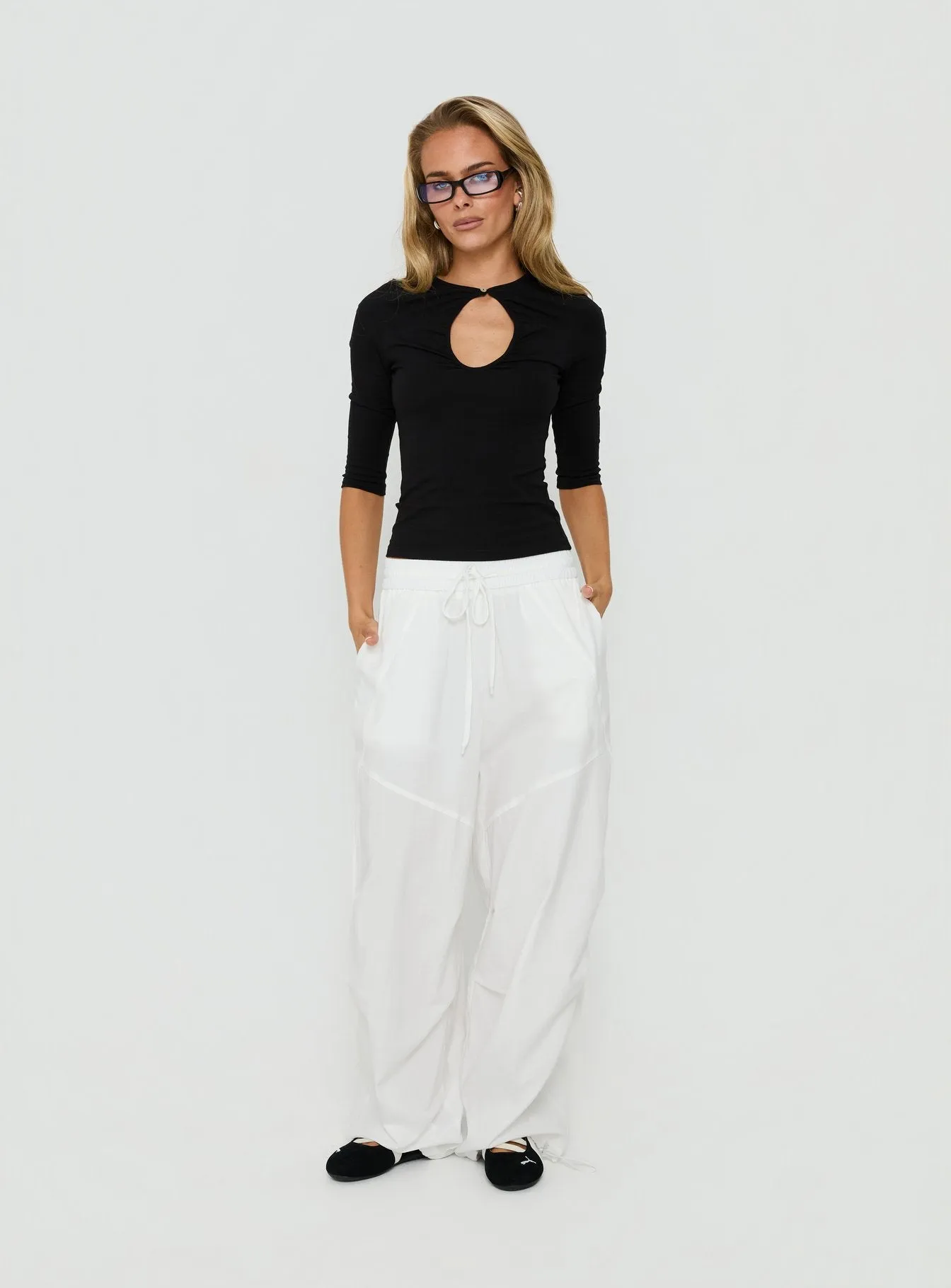 Mankind Baggy Cargo Pants White sold by Princess Polly product image thumbnail 3