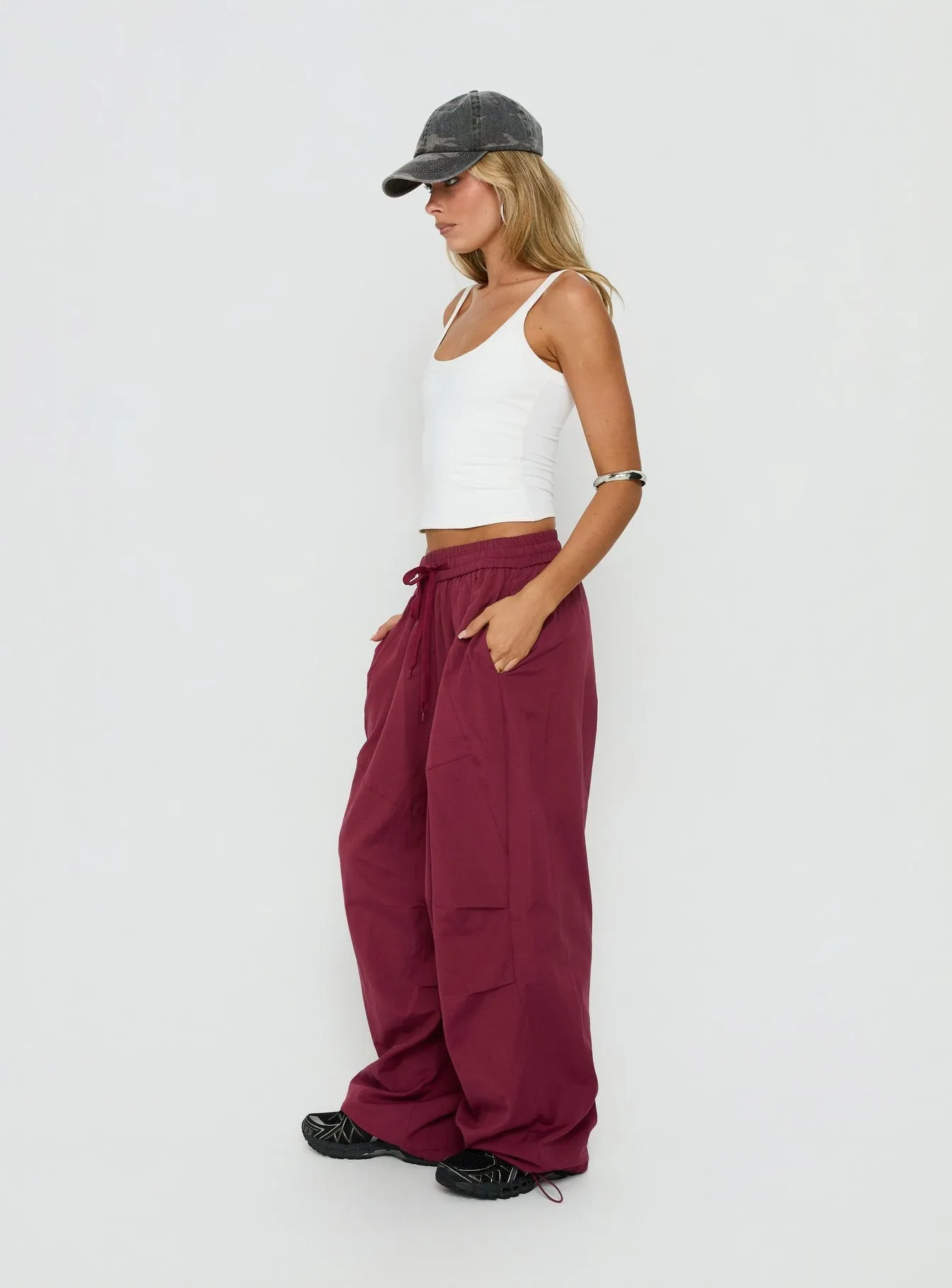 Mankind Baggy Cargo Pants Red sold by Princess Polly product image thumbnail 4