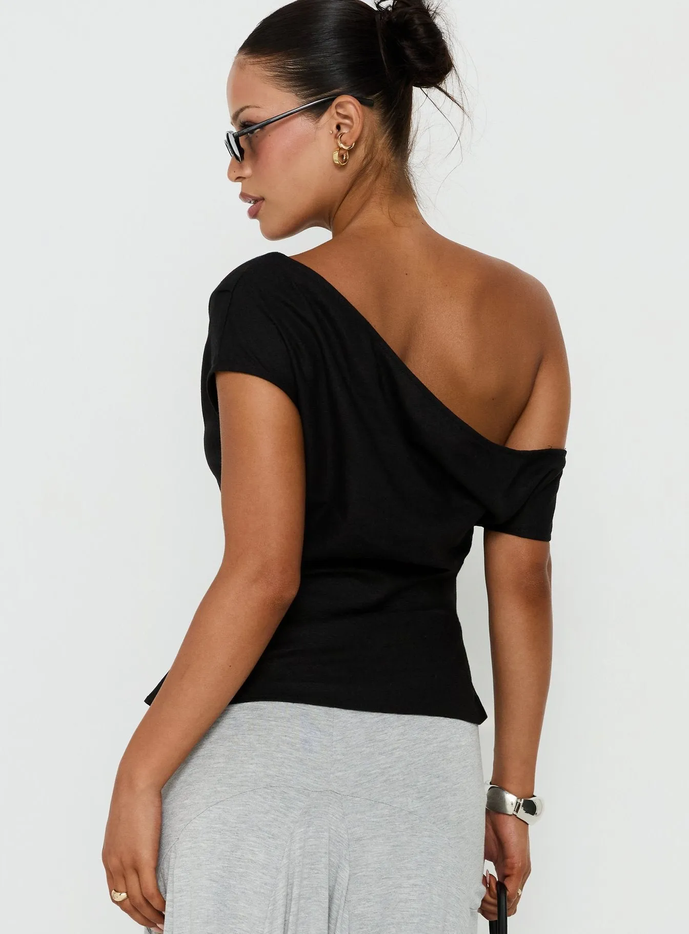 Seasons Change Relaxed Off Shoulder Top Black sold by Princess Polly product image thumbnail 4