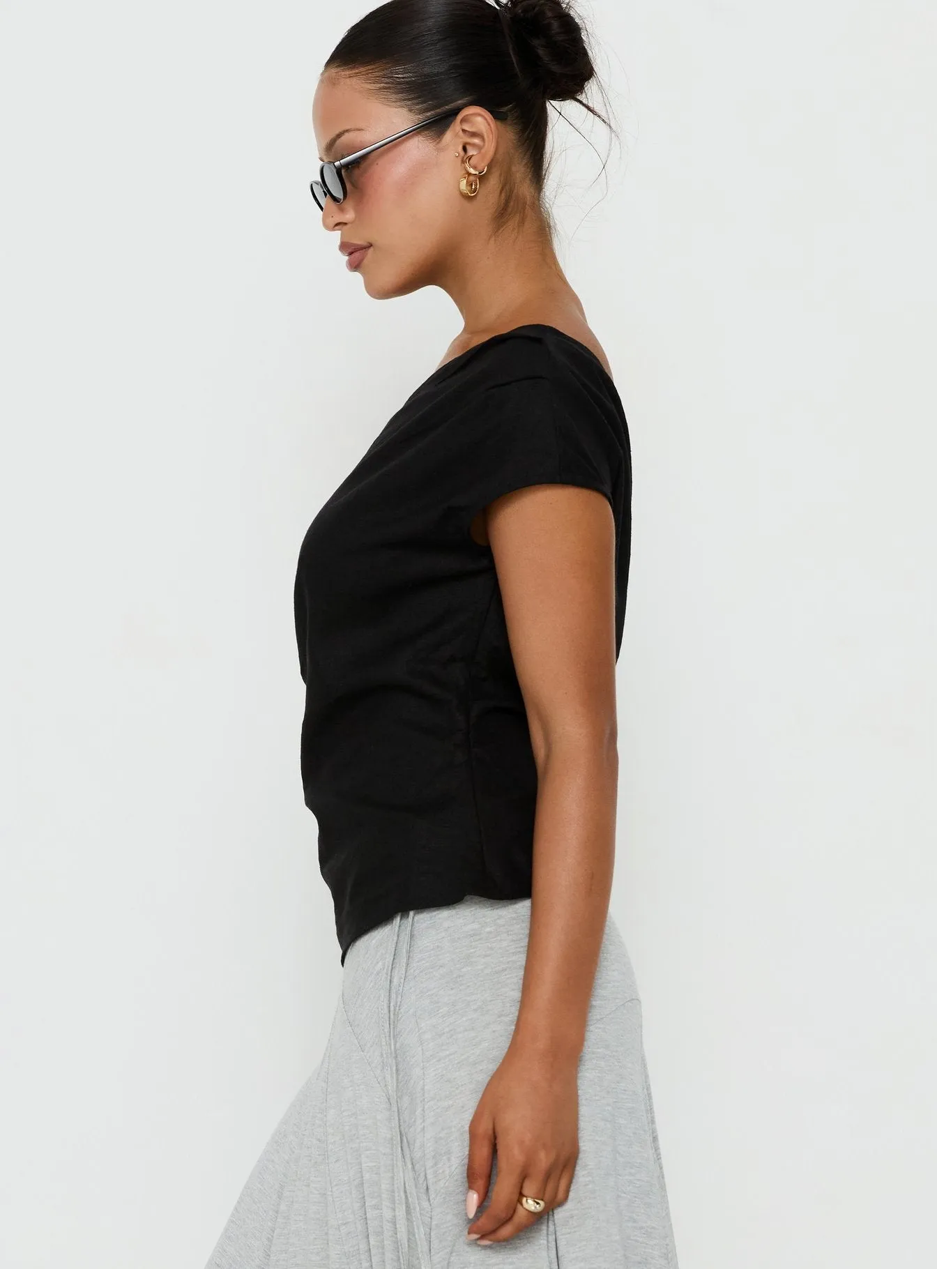 Seasons Change Relaxed Off Shoulder Top Black sold by Princess Polly product image thumbnail 3