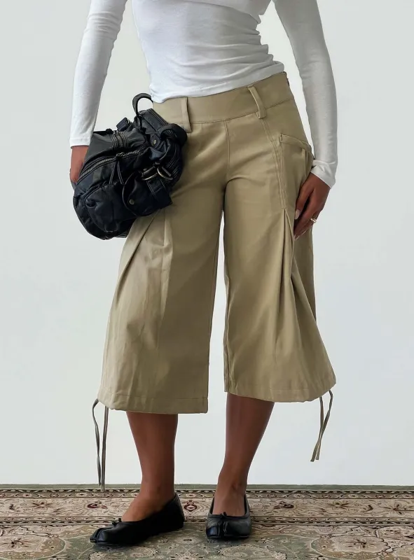 Iria Capri Trouser Khaki made by Princess Polly