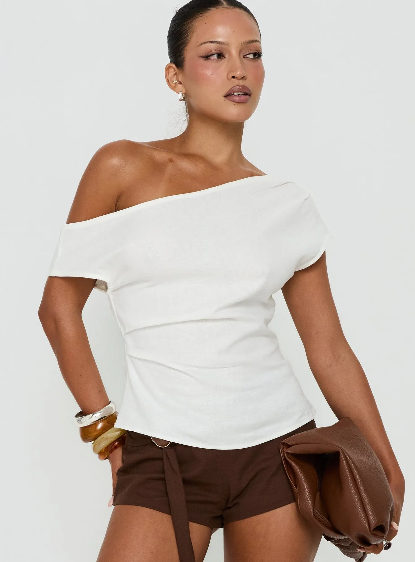 Seasons Change Relaxed Off Shoulder Top White sold by Princess Polly product image thumbnail 2
