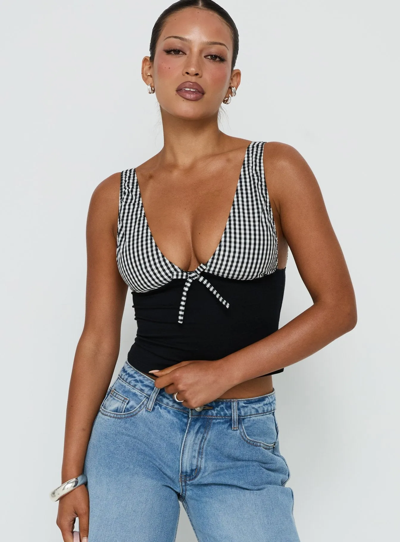 Kary Top Black Gingham sold by Princess Polly product image thumbnail 2