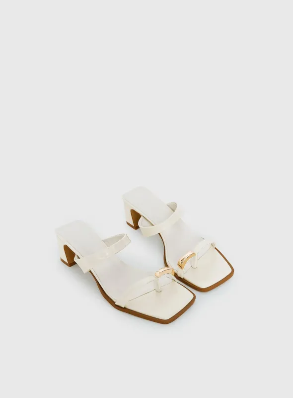 Billini Iverson Hardware Detail Heels While / Gold made by Billini