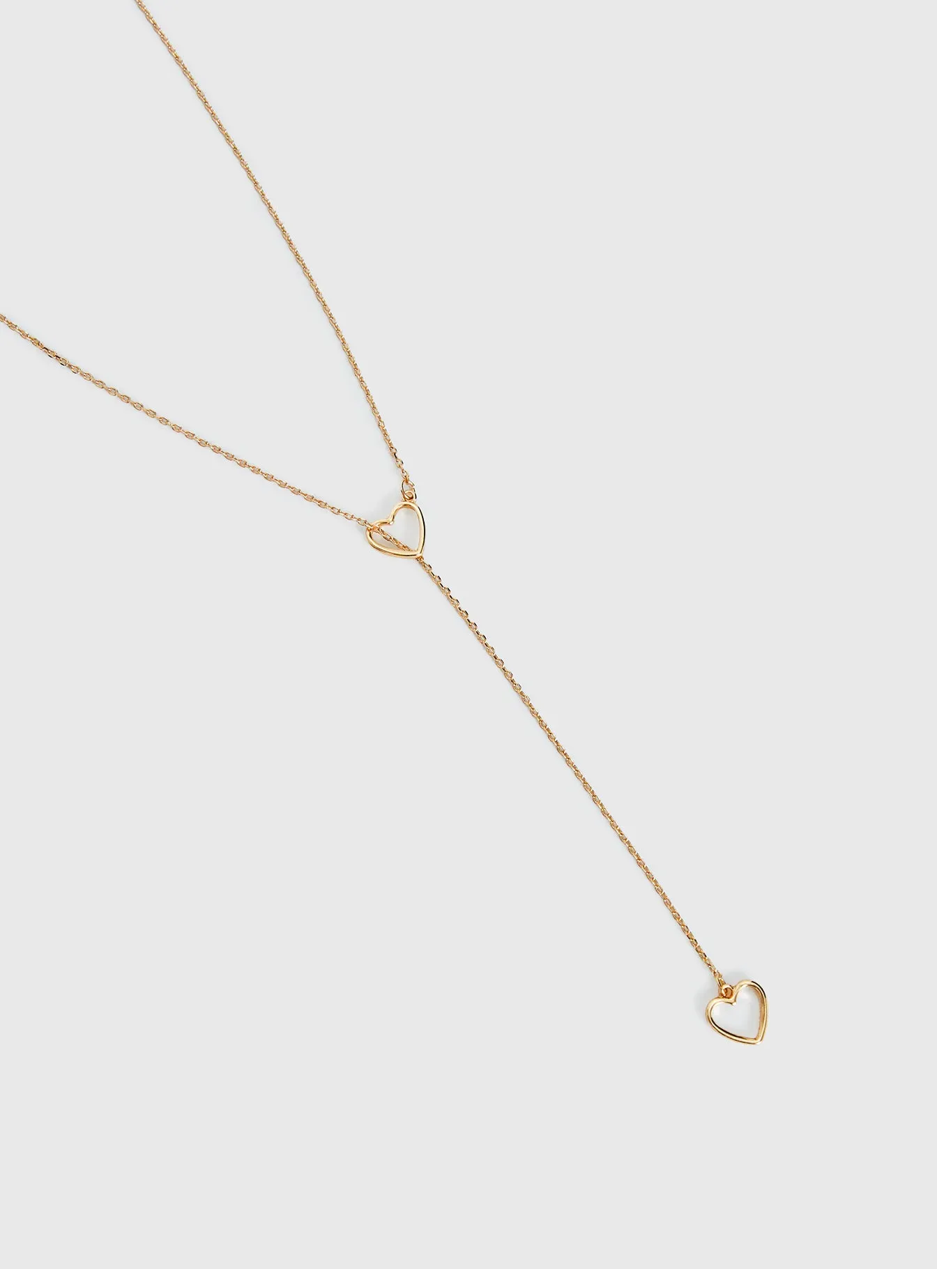 Velvet Chaos Y Heart Necklace Gold sold by Princess Polly product image thumbnail 3
