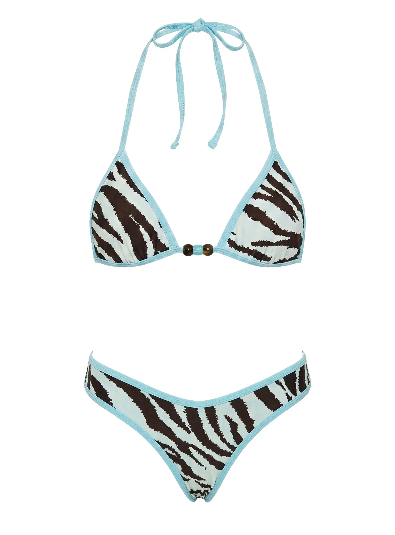 Cirene Triangle Beaded Bikini Top Zebra / Blue sold by Princess Polly product image thumbnail 5