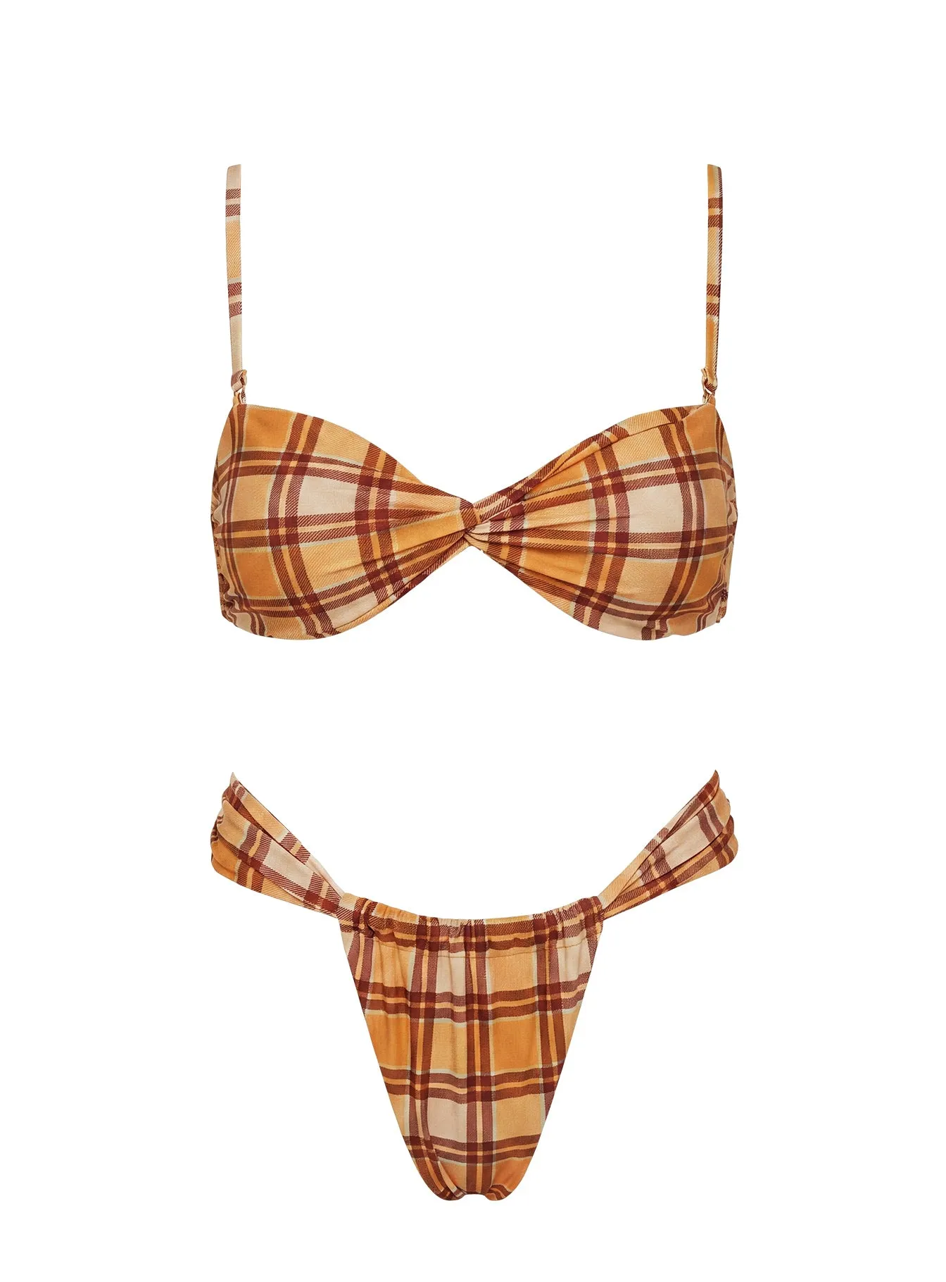Amplitude Bikini Top Orange Check sold by Princess Polly product image thumbnail 5