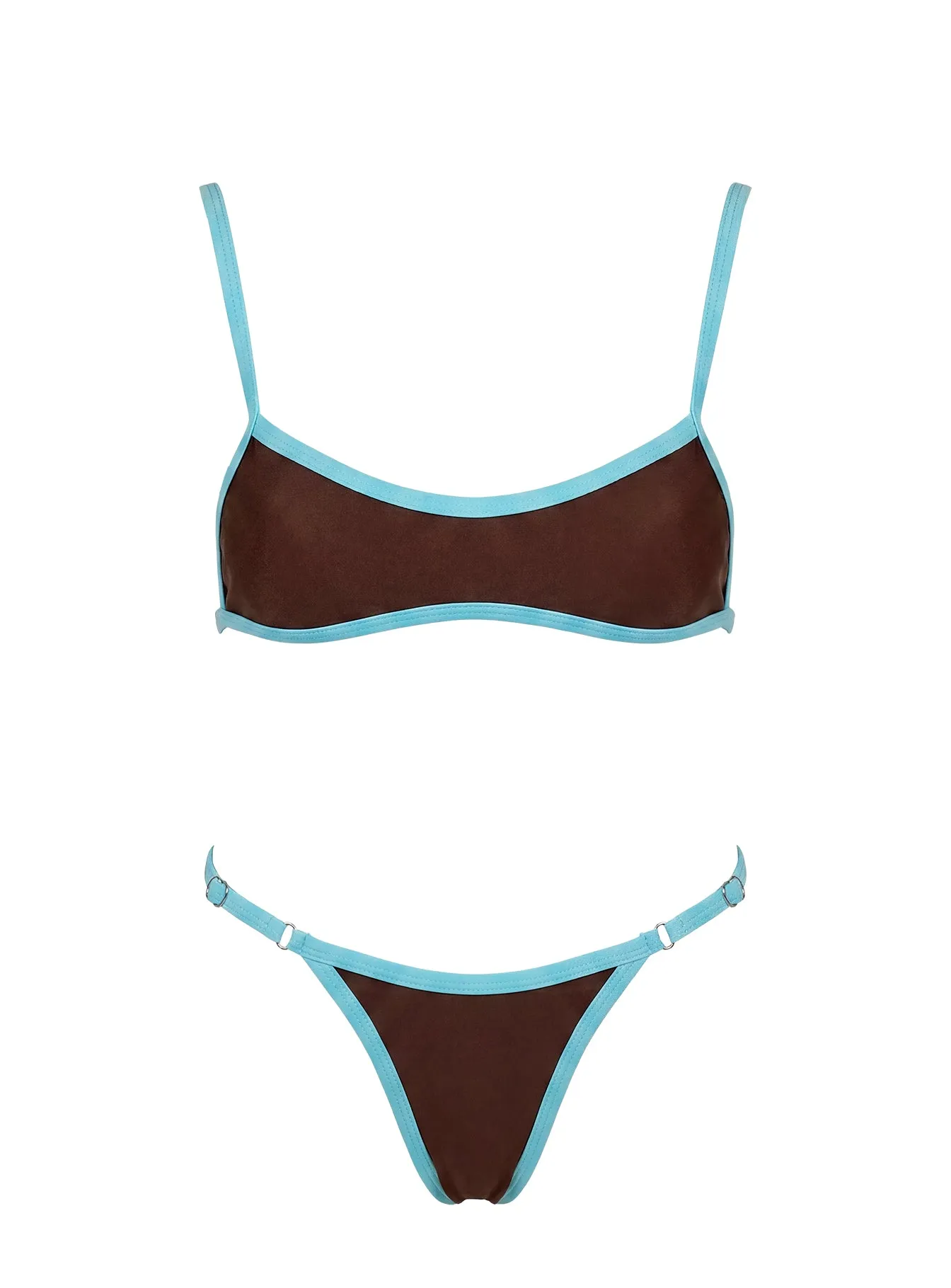 Beasley Cheeky Bikini Bottoms Chocolate / Blue sold by Princess Polly product image thumbnail 5