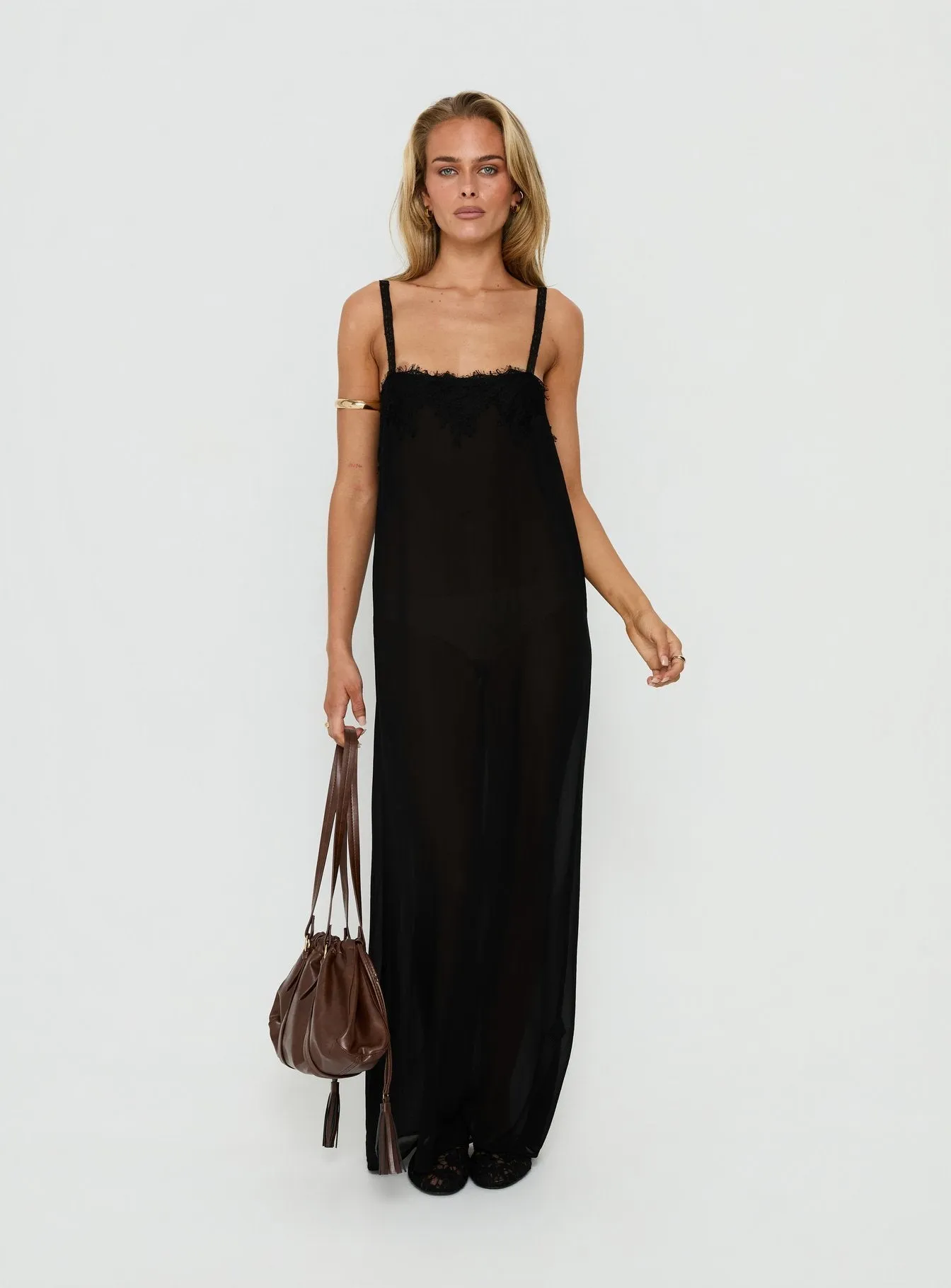 Glacial Sheer Maxi Dress Noir sold by Princess Polly product image thumbnail 3
