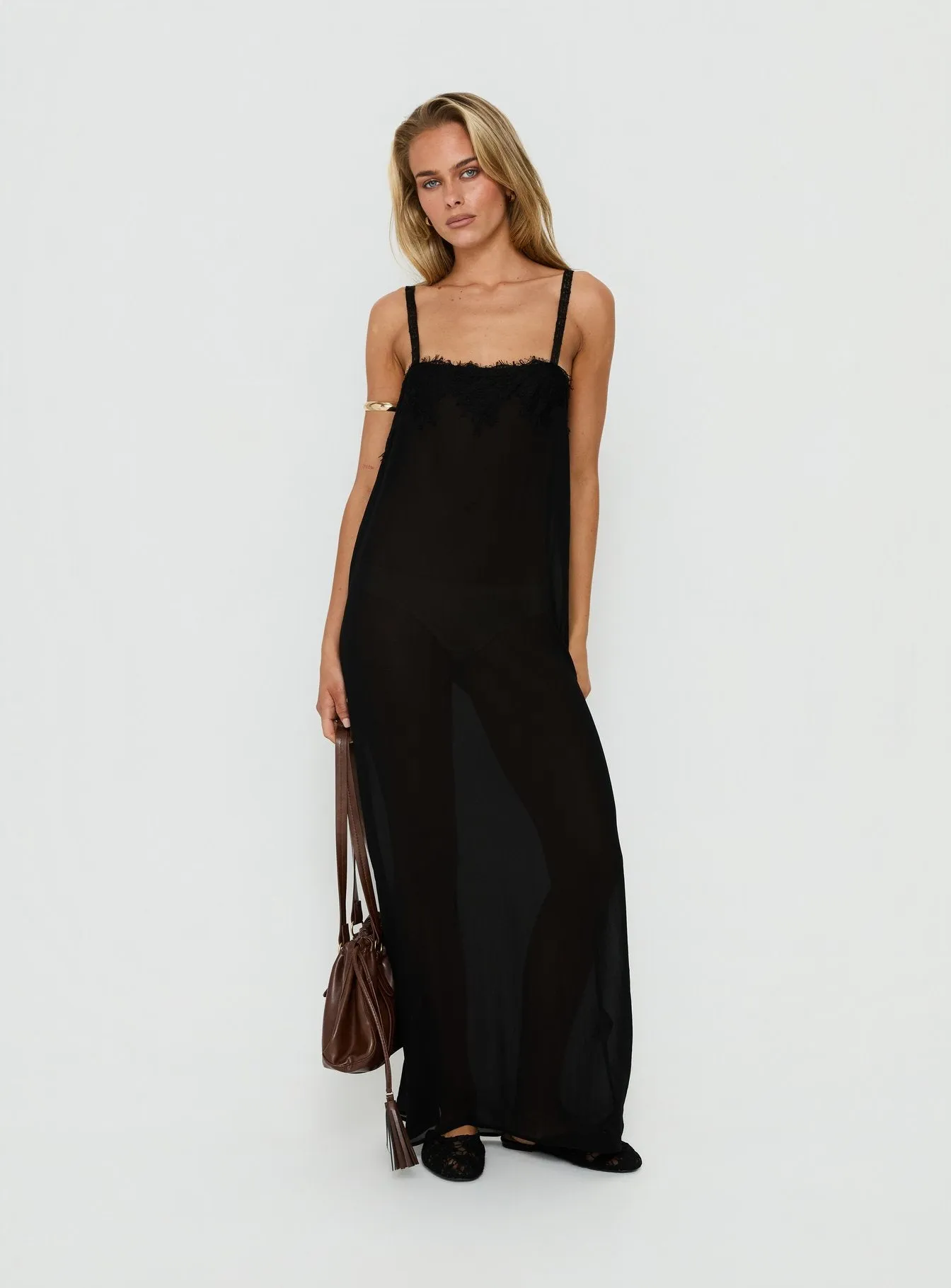 Glacial Sheer Maxi Dress Noir sold by Princess Polly product image thumbnail 2