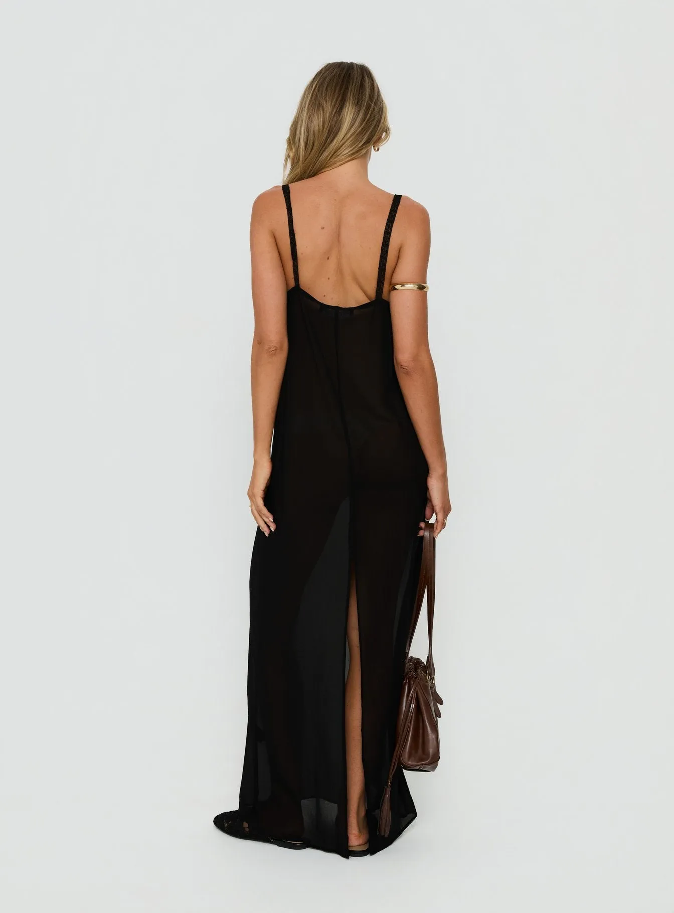 Glacial Sheer Maxi Dress Noir sold by Princess Polly product image thumbnail 5