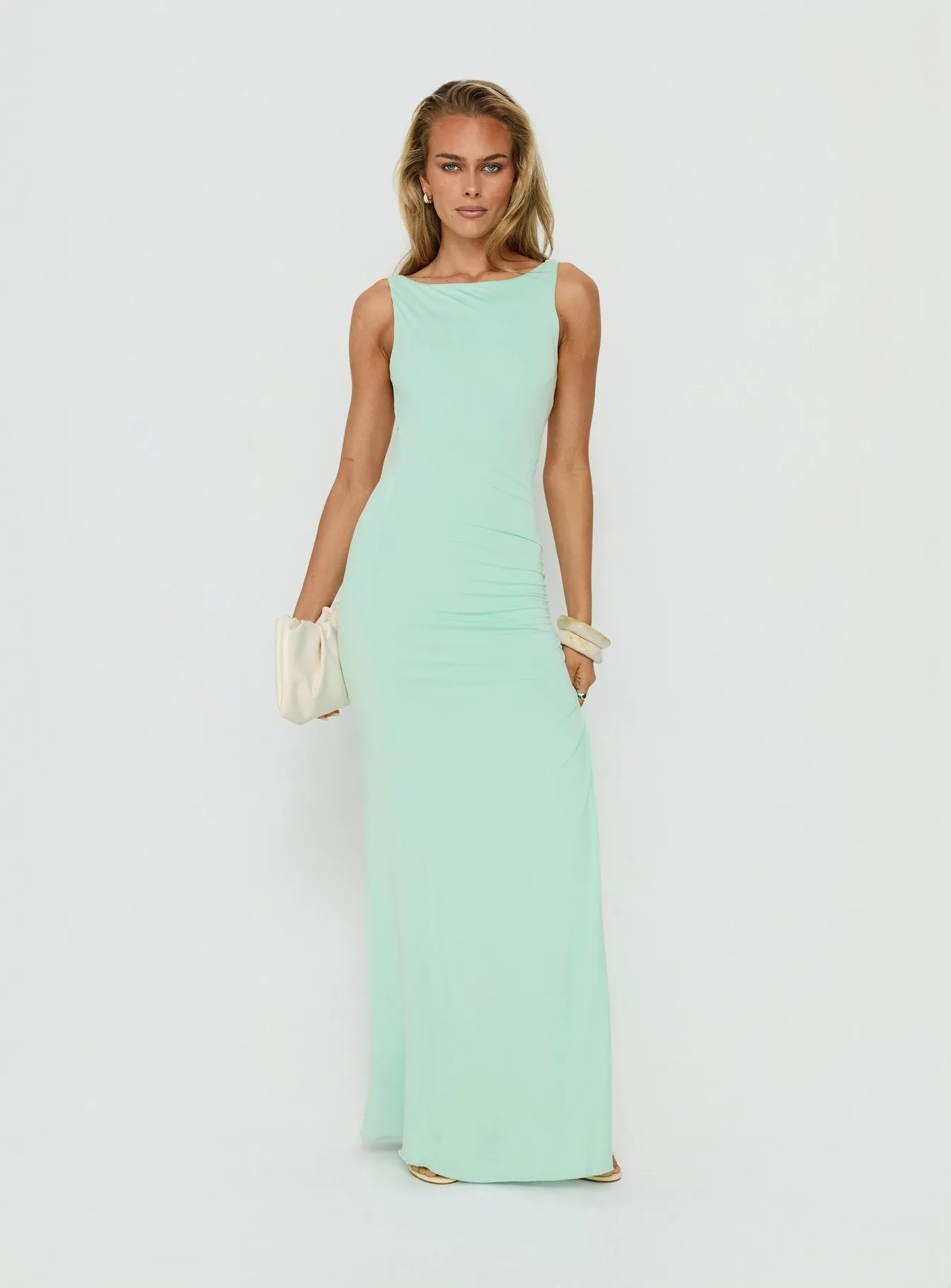 Kaidee Ruched Maxi Dress Jelly Mint sold by Princess Polly product image thumbnail 3