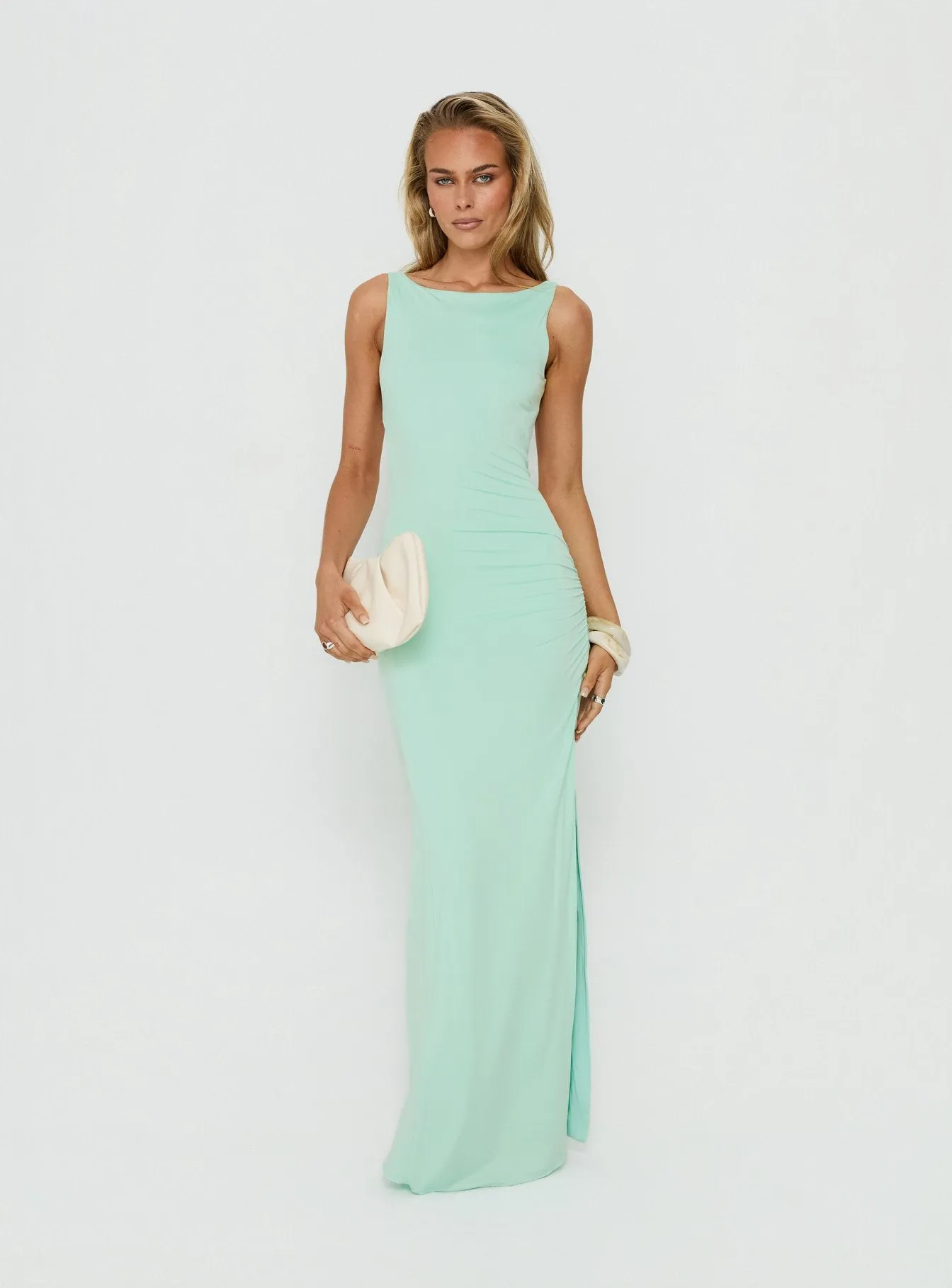 Kaidee Ruched Maxi Dress Jelly Mint sold by Princess Polly product image thumbnail 2