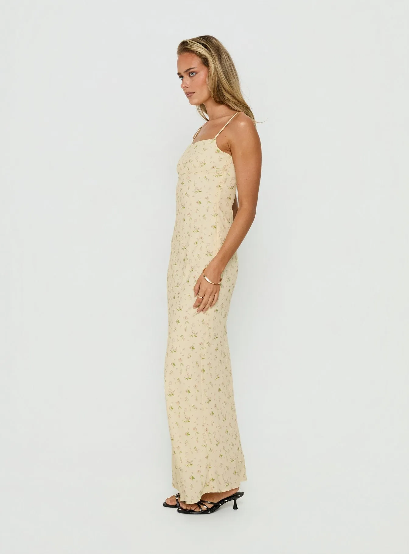 Alliza Square Neck Maxi Dress Yellow Floral sold by Princess Polly product image thumbnail 3
