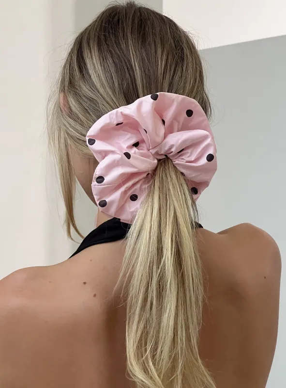 Amary Scrunchie Pink Polka made by Princess Polly