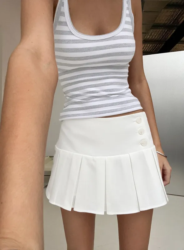 Raynah Micro Pleated Mini Skort White made by Princess Polly