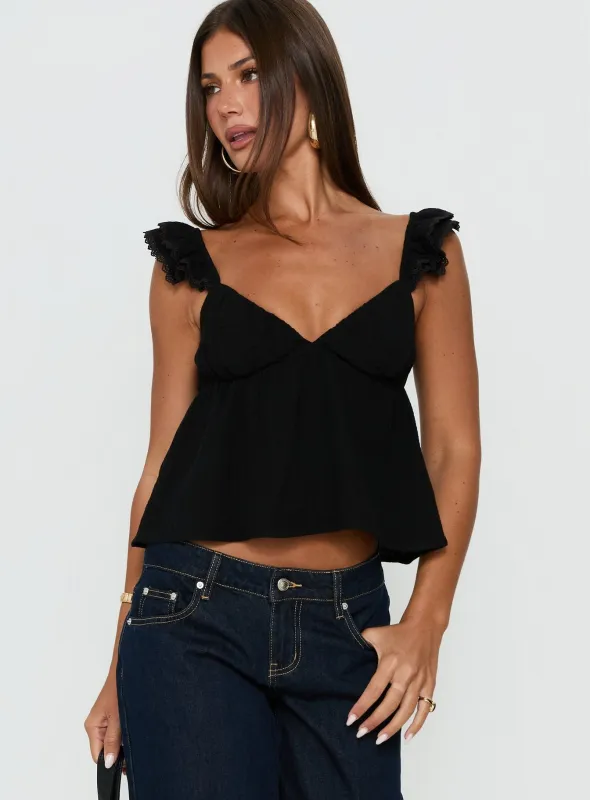 On A Date Top Black made by Princess Polly