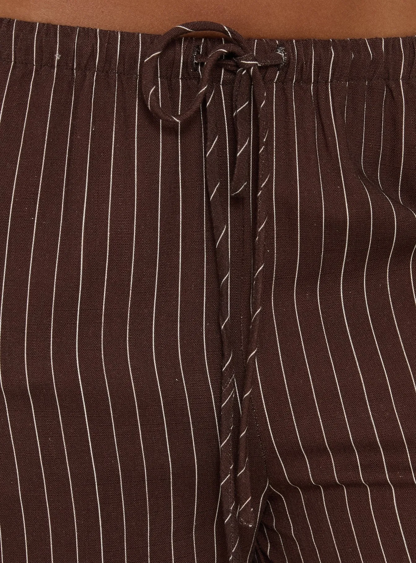Amibella Mid Rise Wide Leg Pants Brown / Cream Stripe sold by Princess Polly product image thumbnail 5