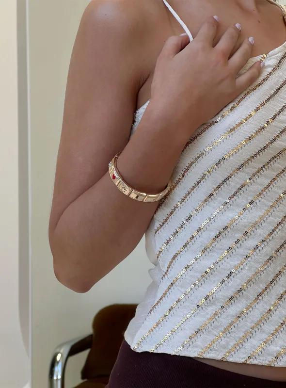 Peaceful Feeling Bracelet Gold / Multi made by Princess Polly