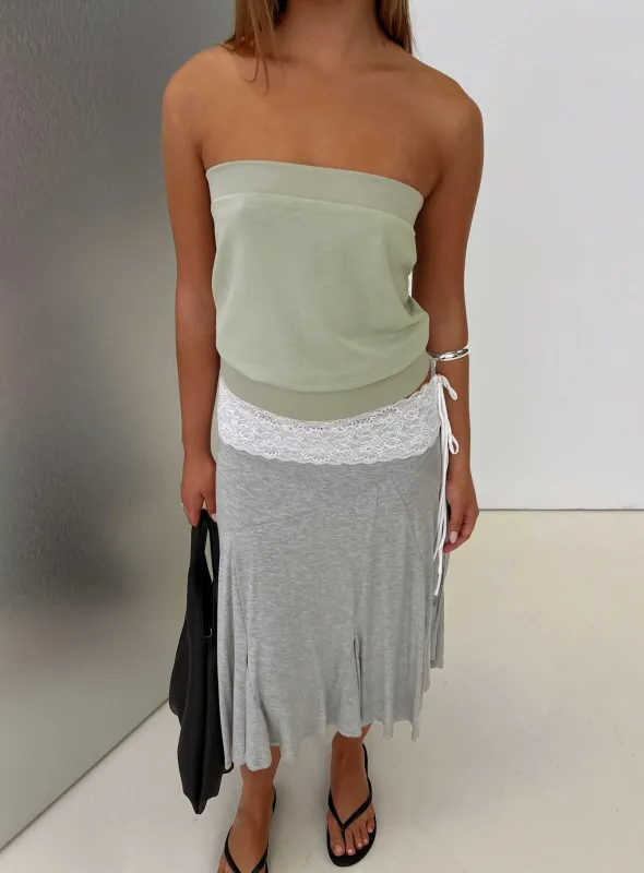 Judsen Relaxed Strapless Top Sage made by Princess Polly