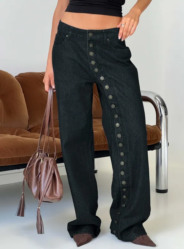Penny Mid Rise Straight Leg Jeans Raw Denim made by Princess Polly