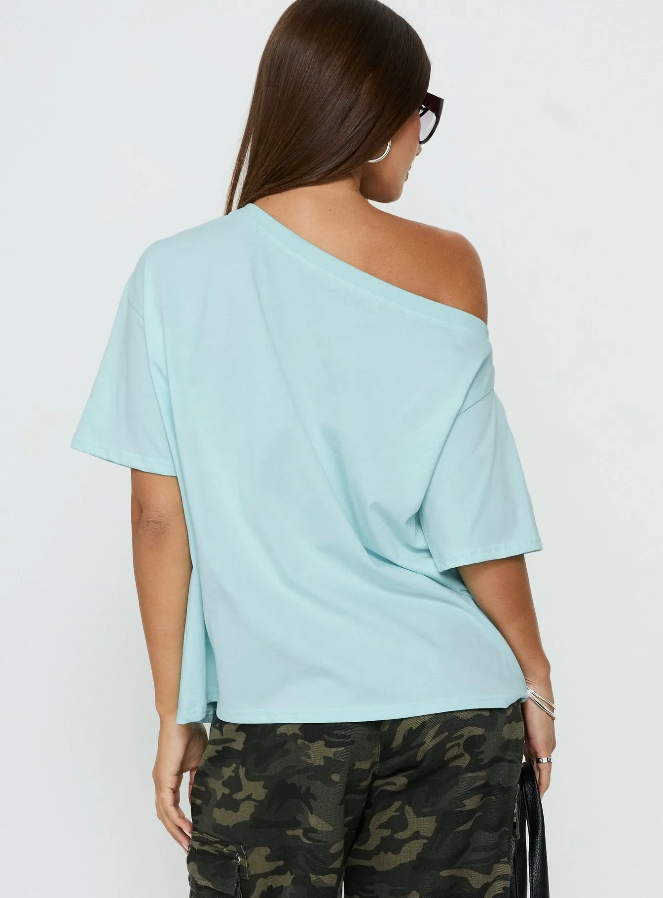 Settle Down One Shoulder Top Aqua sold by Princess Polly product image thumbnail 5