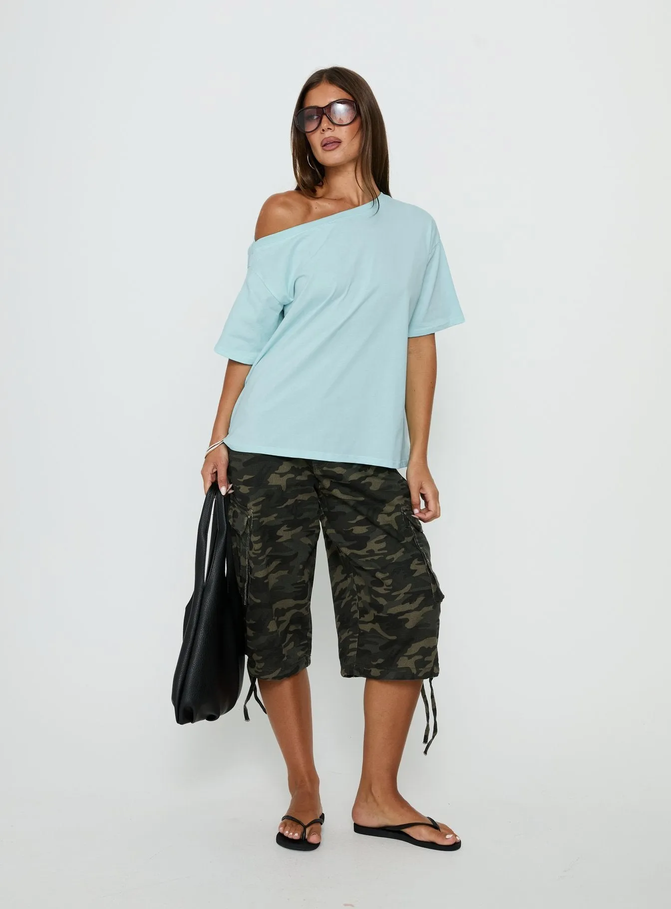 Settle Down One Shoulder Top Aqua sold by Princess Polly product image thumbnail 3