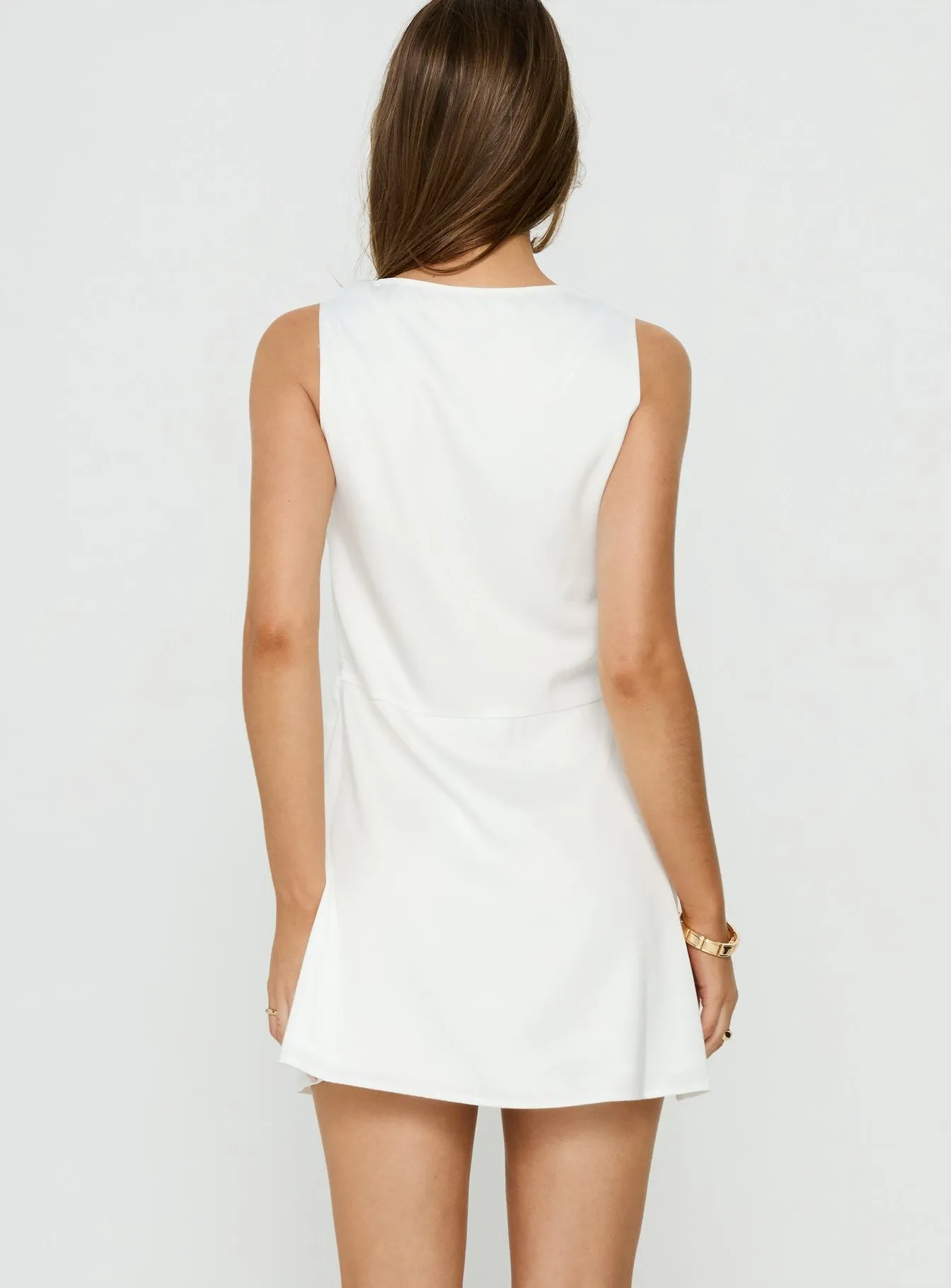 Holii Plunge Neck Embellished Mini Dress White sold by Princess Polly product image thumbnail 5