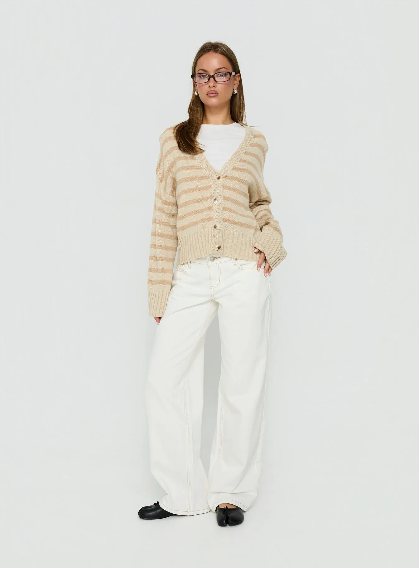 Karlson Striped Cardigan Beige Stripe sold by Princess Polly product image thumbnail 2