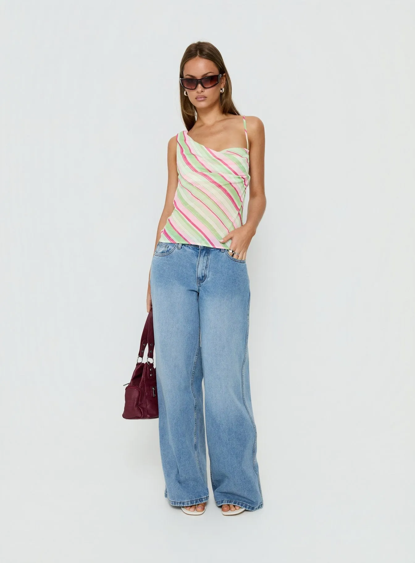 Winding Roads Layered Asymmetrical Top Multi Stripe sold by Princess Polly product image thumbnail 3