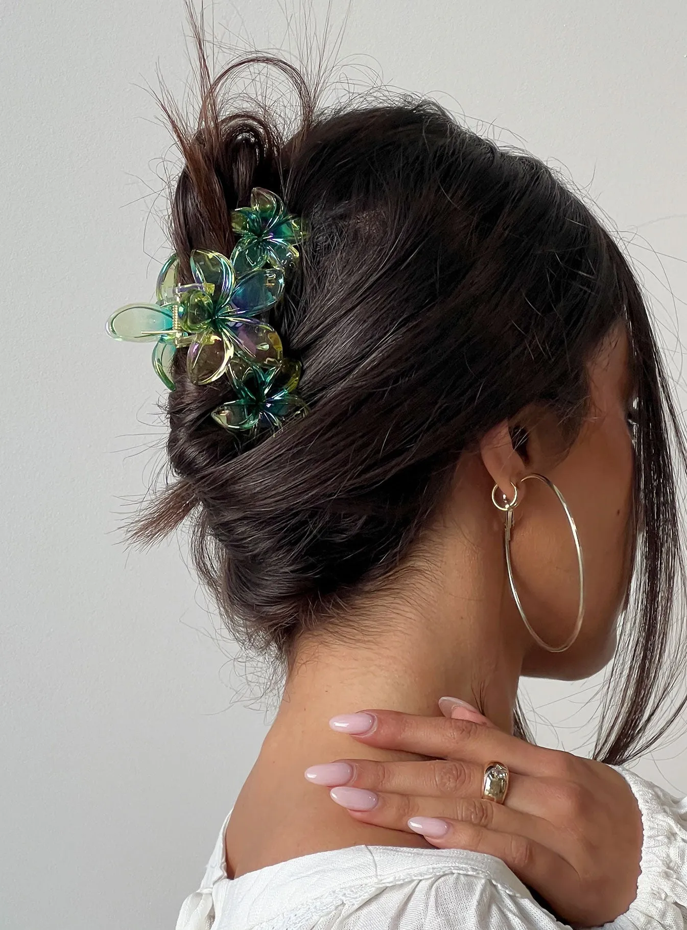 Radiant Beam Floral Hair Clip Yellow / Green sold by Princess Polly