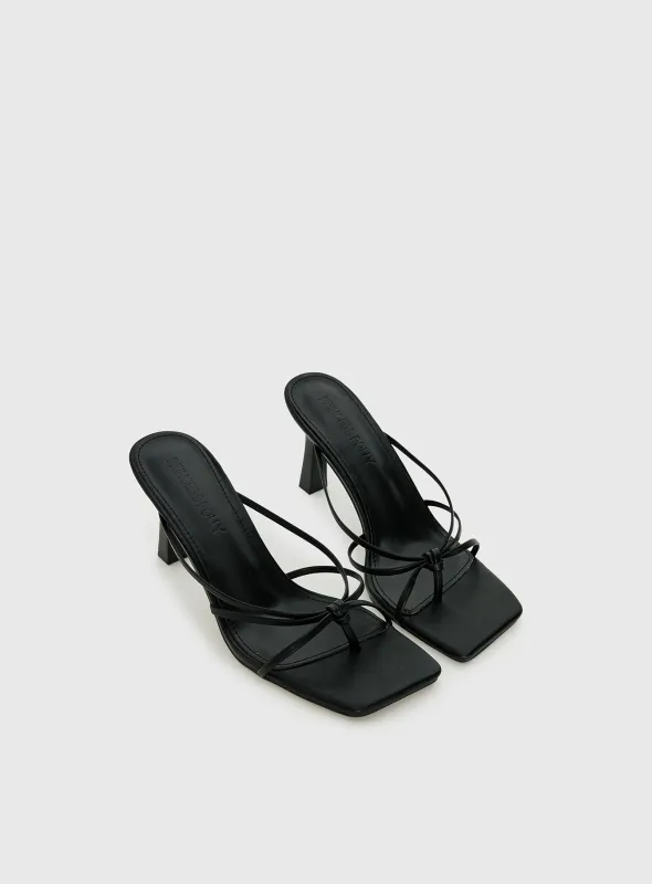 Evena Strappy Heels Black made by Princess Polly