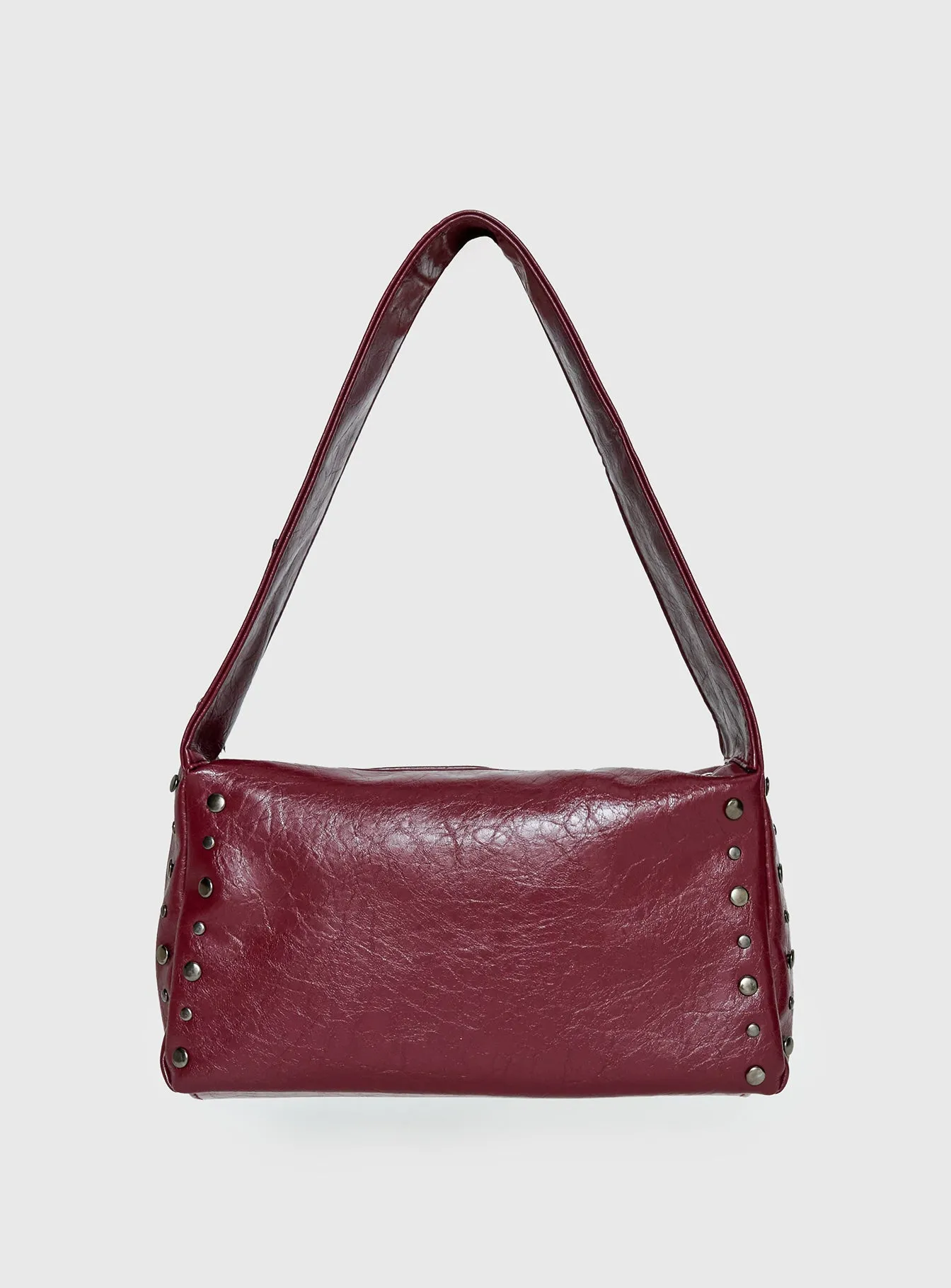 Kaiser Stud Detail Shoulder Bag Burgundy sold by Princess Polly product image thumbnail 2