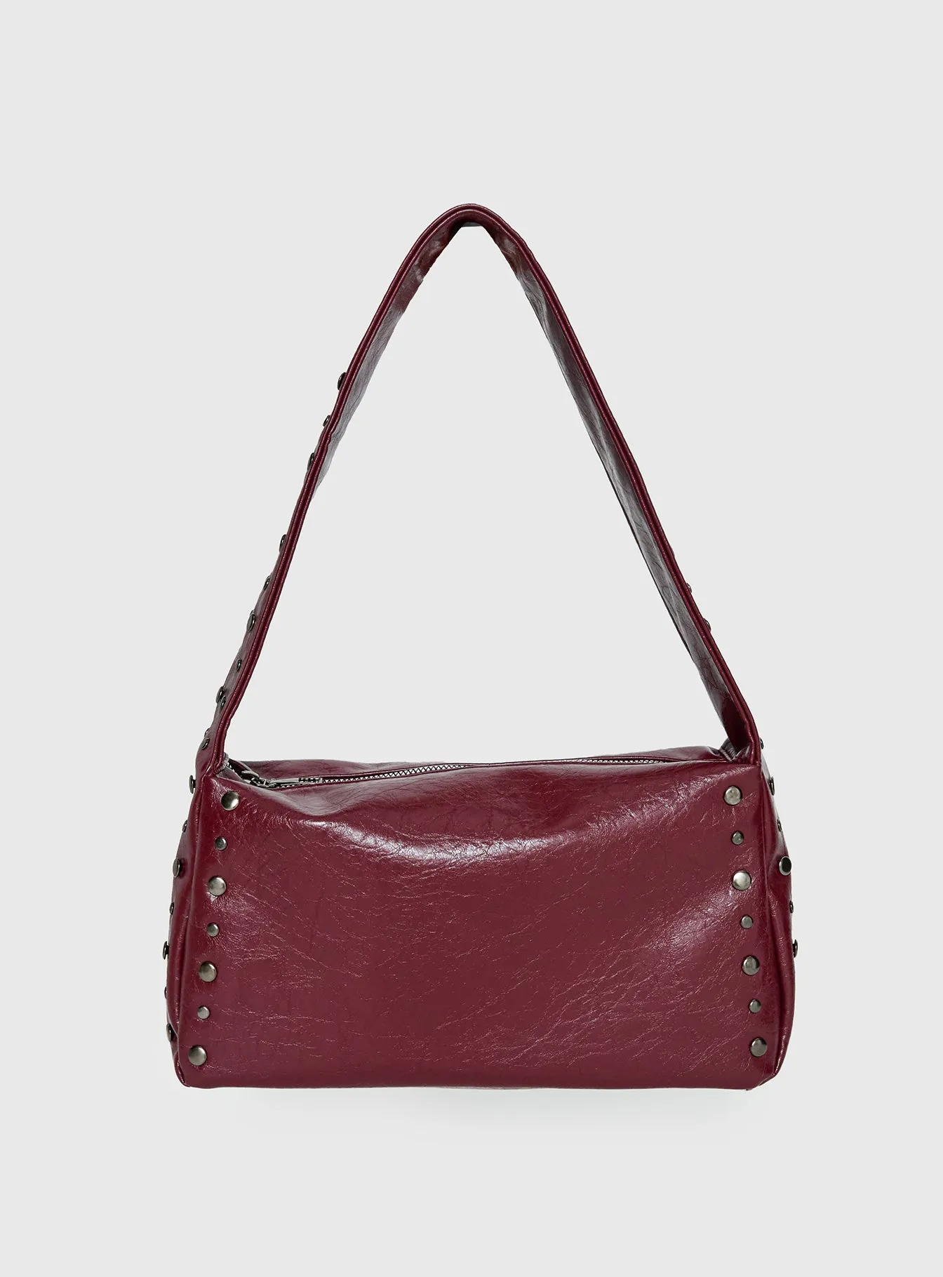 Kaiser Stud Detail Shoulder Bag Burgundy sold by Princess Polly product image thumbnail 4