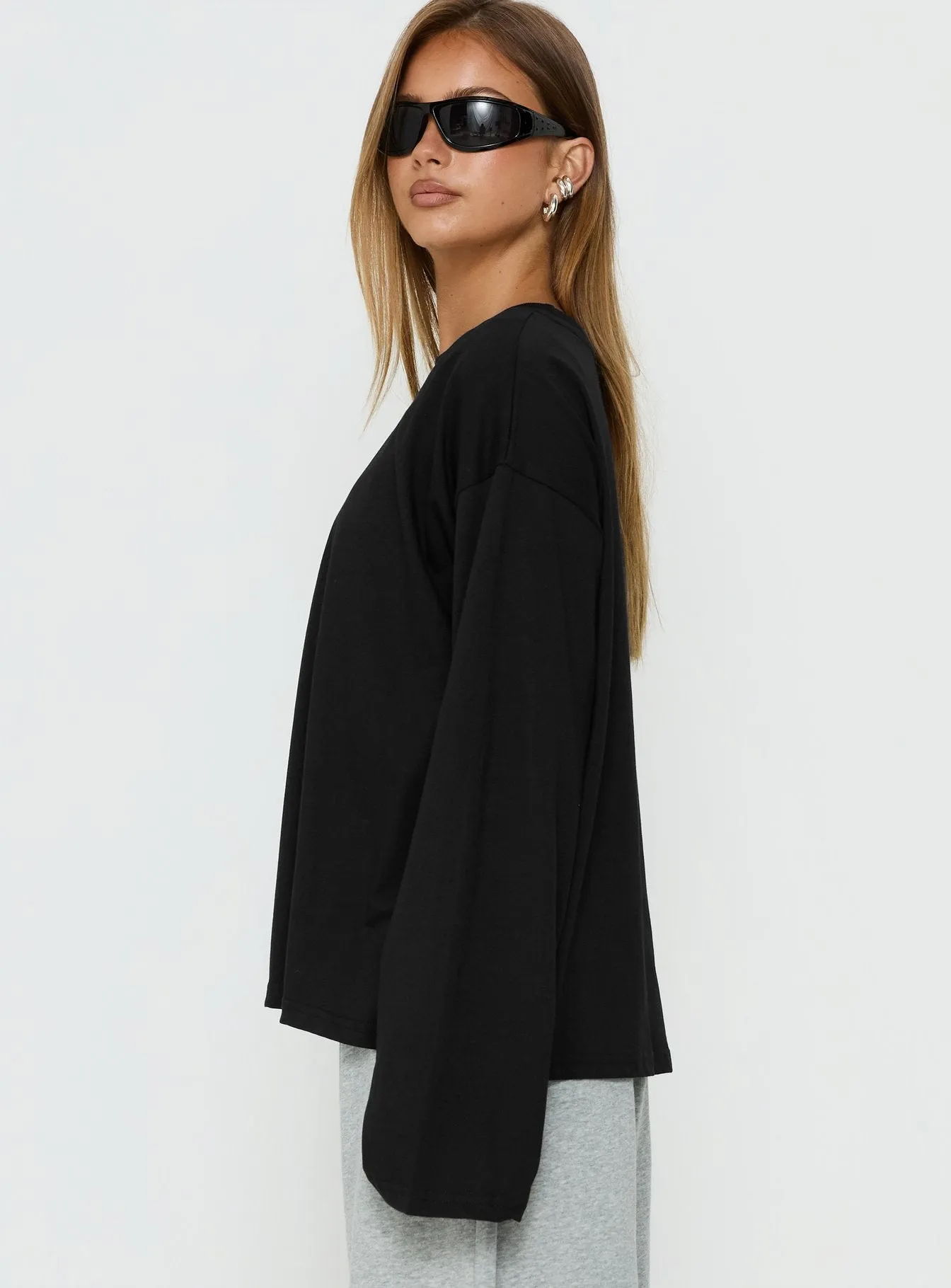 Settle Down Long Sleeve Top Black sold by Princess Polly product image thumbnail 4