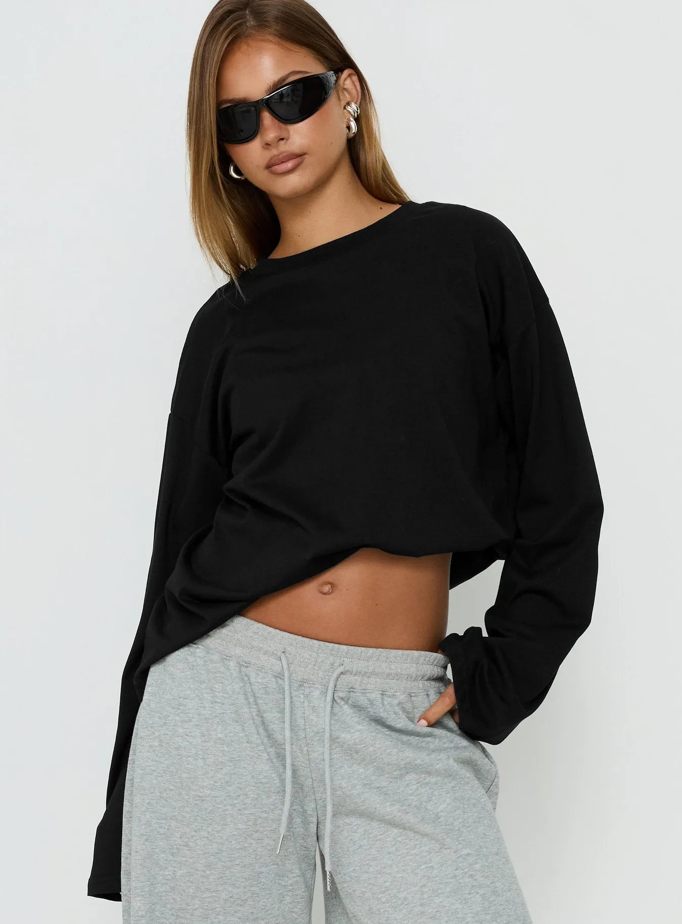 Settle Down Long Sleeve Top Black sold by Princess Polly product image thumbnail 2