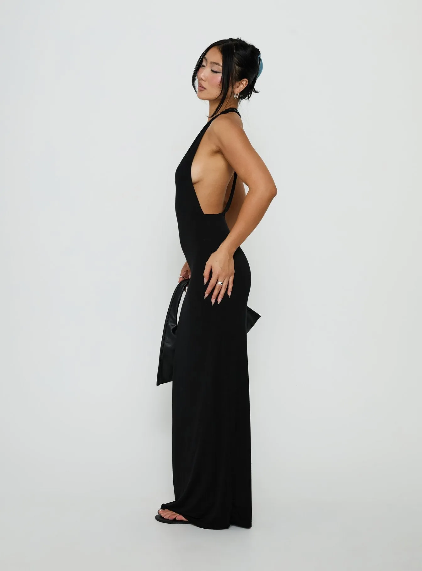 Ascenza Studded Racerback Maxi Dress Black sold by Princess Polly product image thumbnail 4