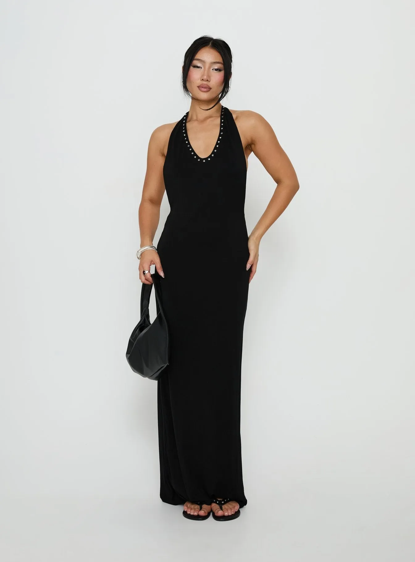 Ascenza Studded Racerback Maxi Dress Black sold by Princess Polly product image thumbnail 2