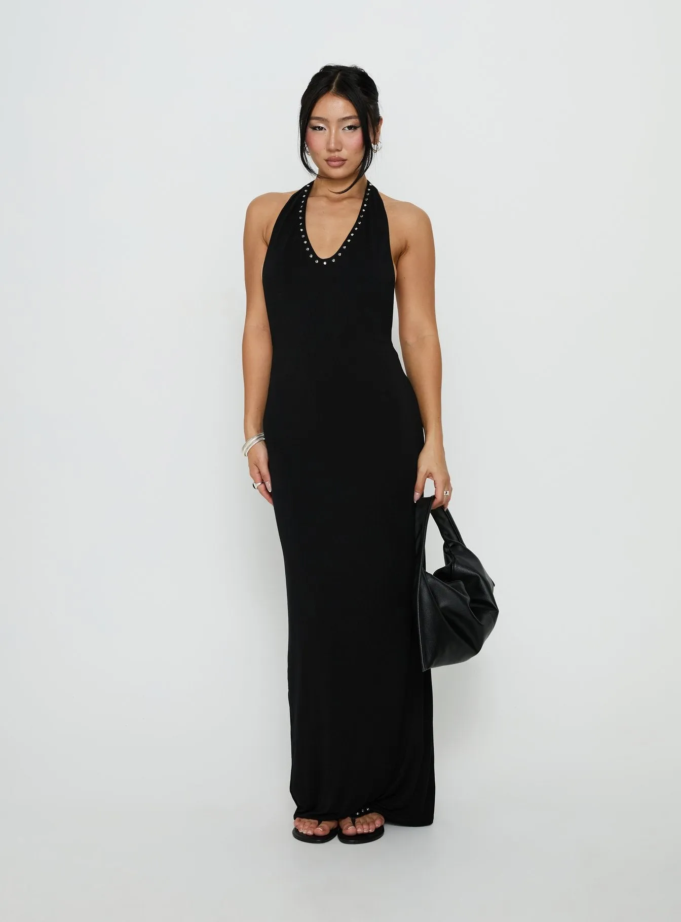 Ascenza Studded Racerback Maxi Dress Black sold by Princess Polly product image thumbnail 3