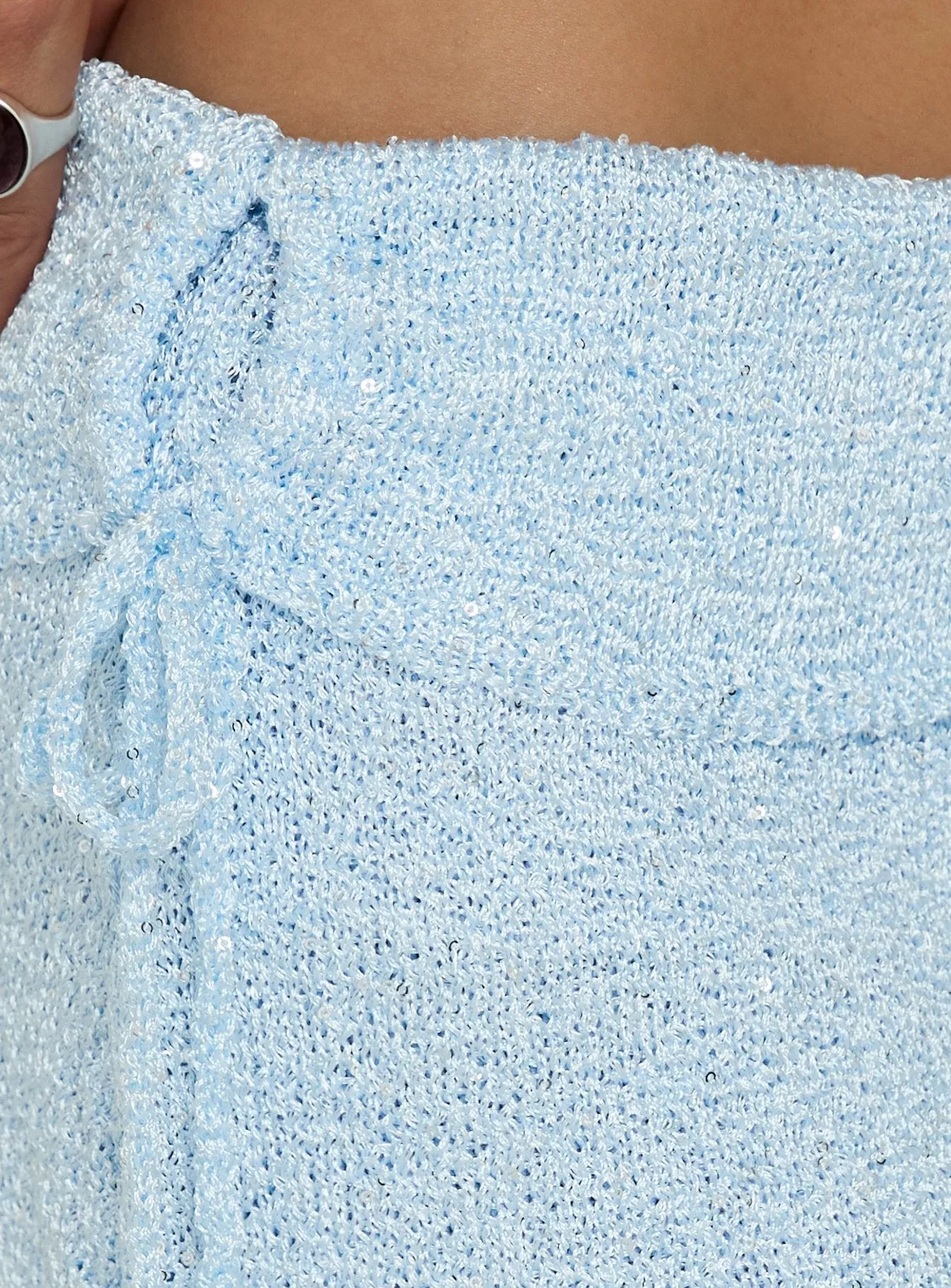 Shalva Knit Sequin Mini Skort Blue sold by Princess Polly product image thumbnail 5