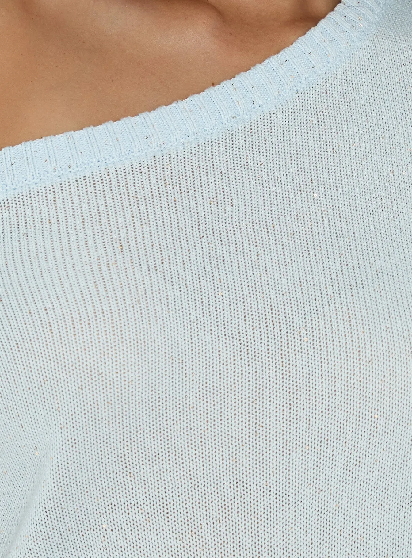 Idilia Off Shoulder Knit Mini Dress Blue sold by Princess Polly product image thumbnail 5