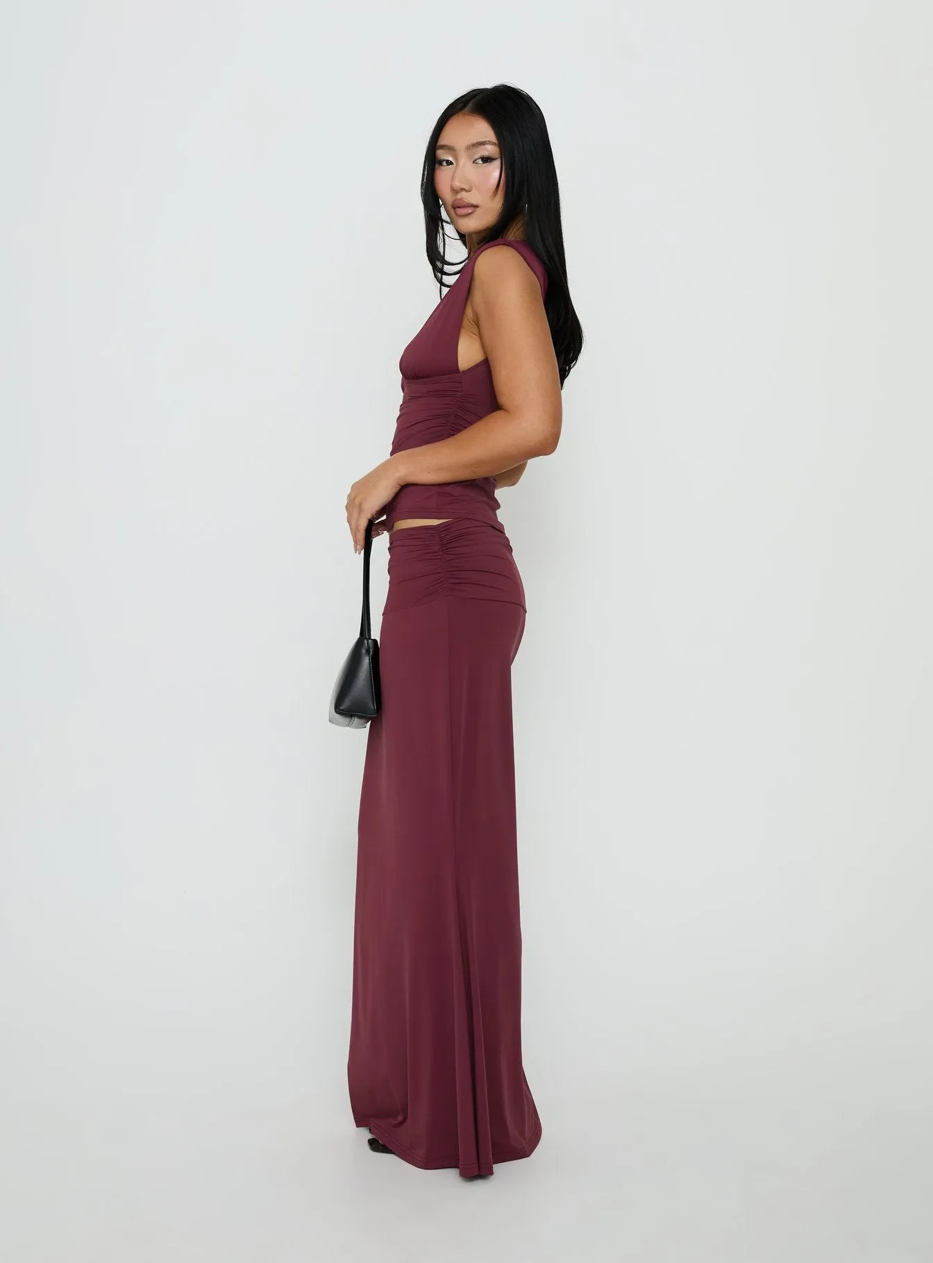 Liorah Foldover Waist Maxi Skirt Red sold by Princess Polly product image thumbnail 4