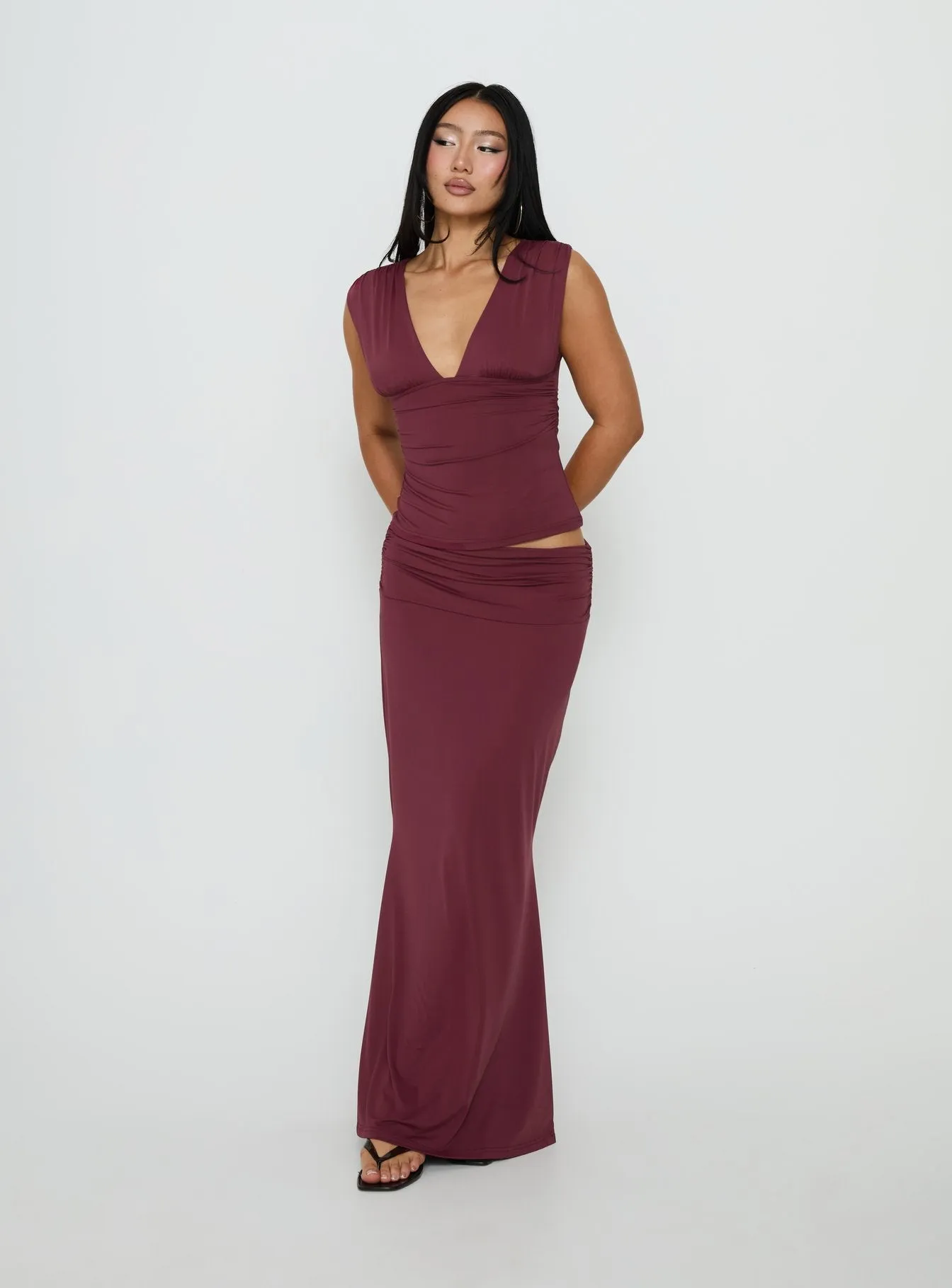 Liorah Thick Strap Plunge Neck Top Red sold by Princess Polly product image thumbnail 3