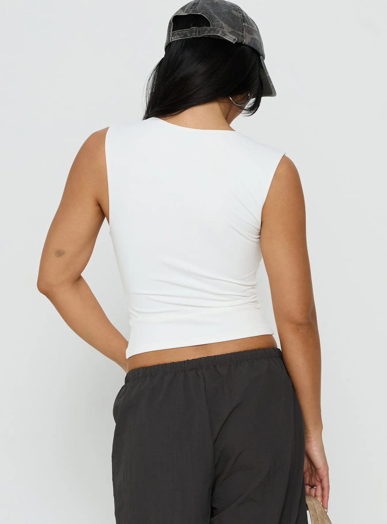 Tannen Cut Out Tank Top White sold by Princess Polly product image thumbnail 5