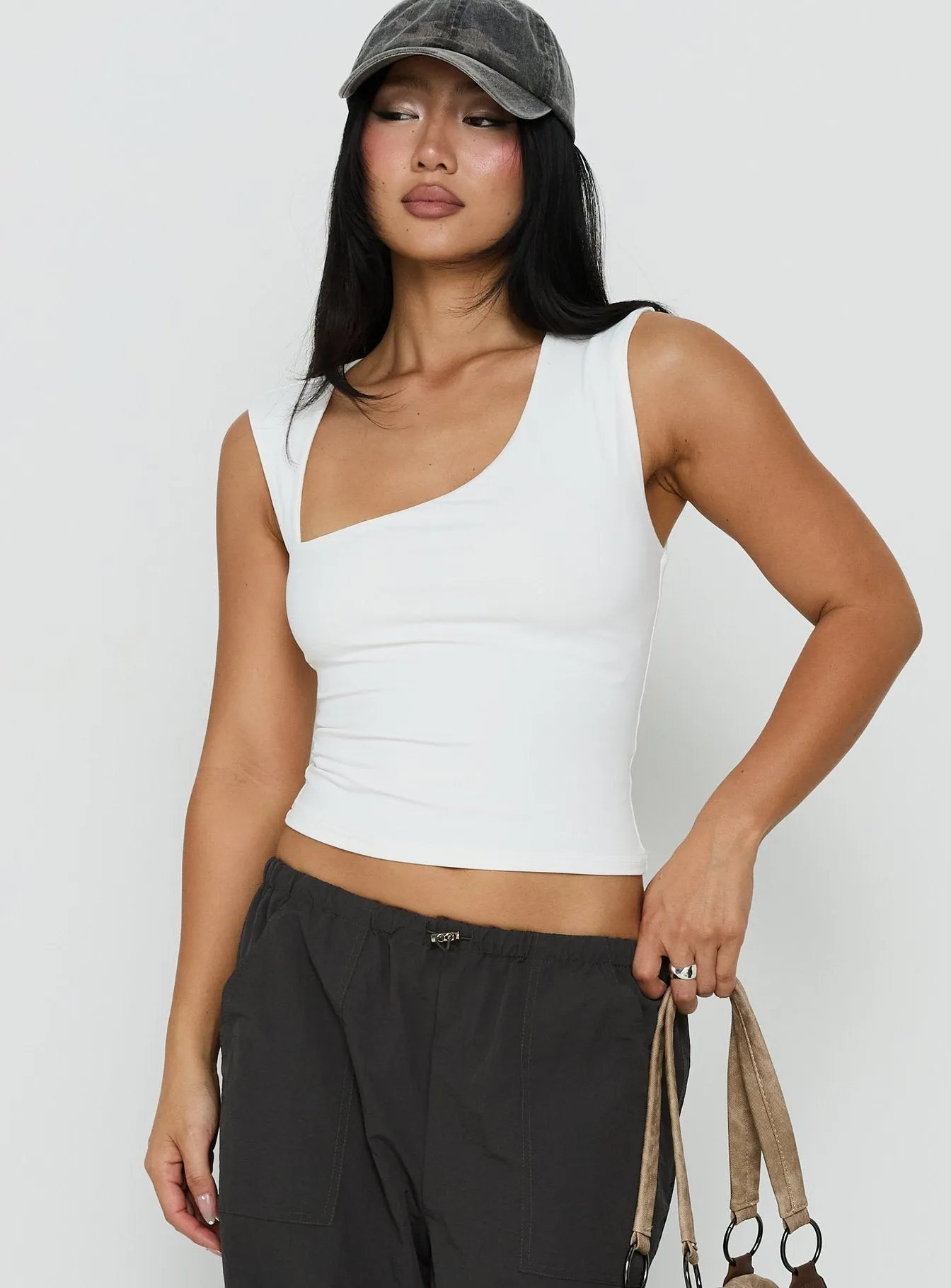 Tannen Cut Out Tank Top White sold by Princess Polly product image thumbnail 2