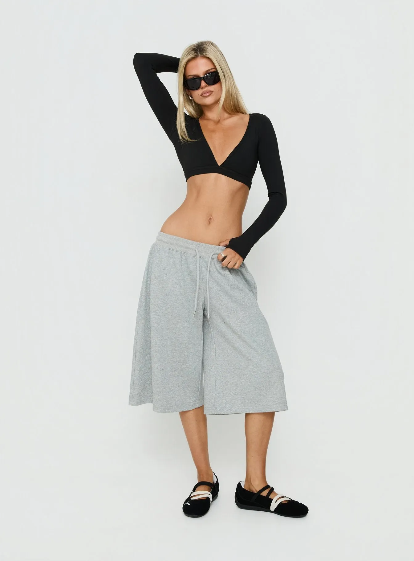 Lolah Long Sleeve Micro Crop Top Black sold by Princess Polly product image thumbnail 3