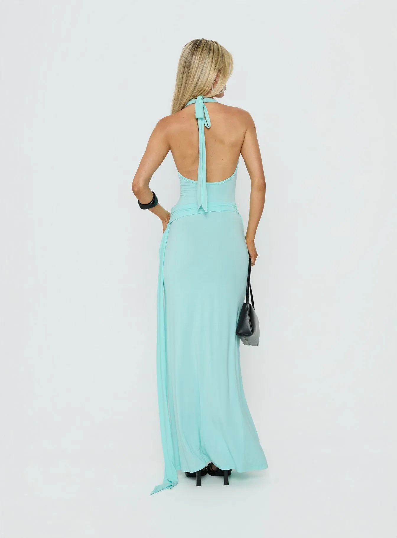So Major Draped A-Line Maxi Dress Blue sold by Princess Polly product image thumbnail 5