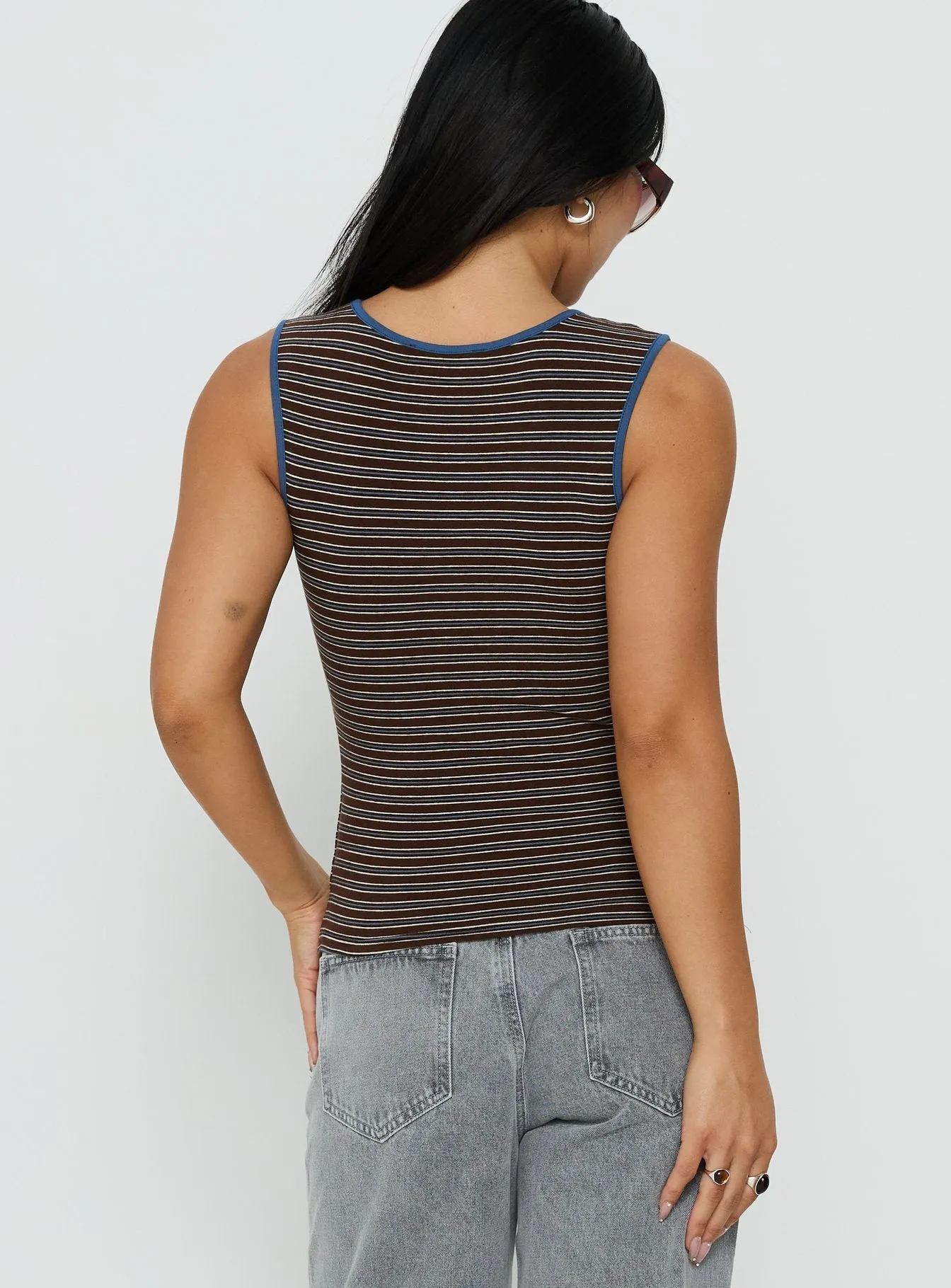 Truce V Neck Tank Top Multi Stripe sold by Princess Polly product image thumbnail 3