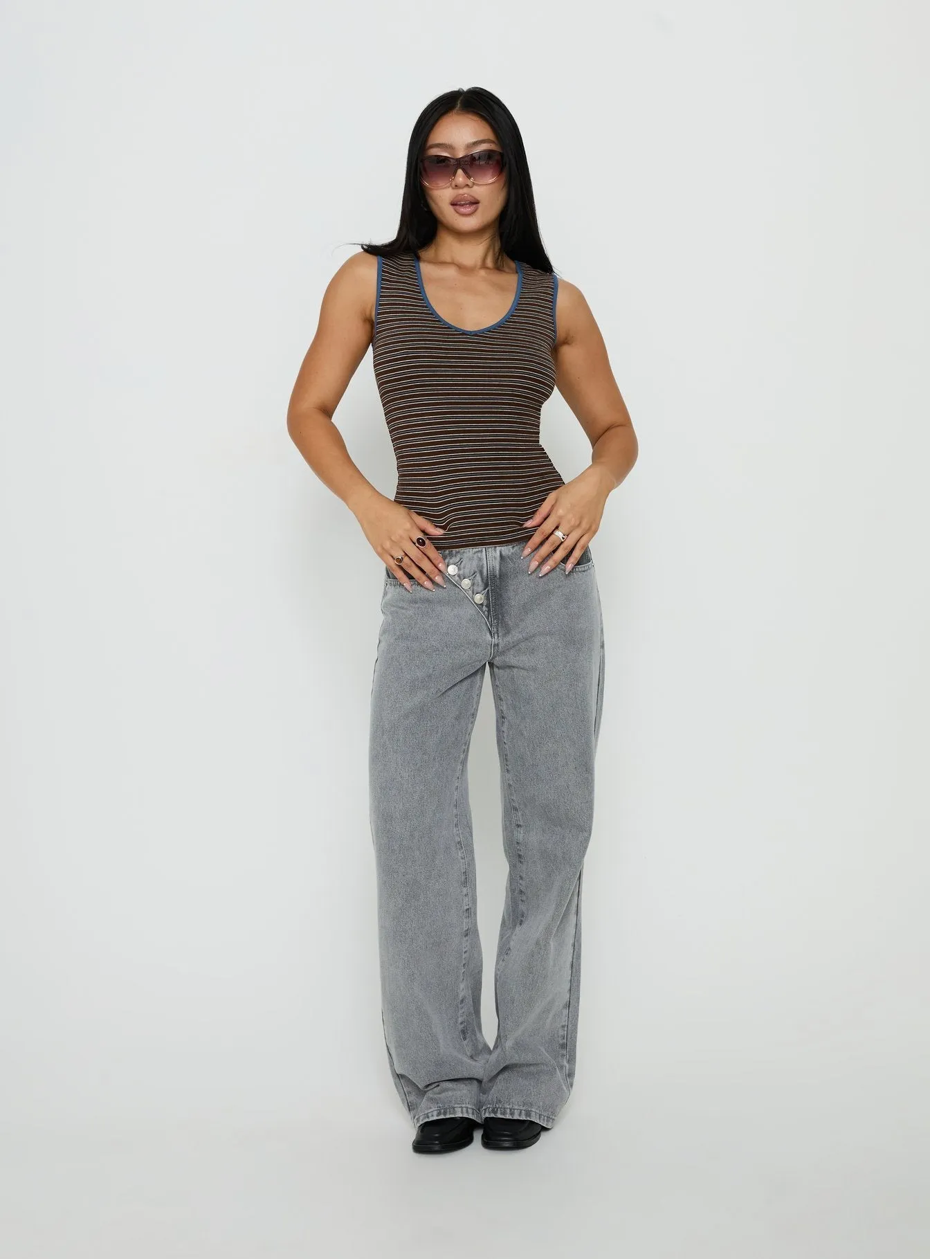 Truce V Neck Tank Top Multi Stripe sold by Princess Polly product image thumbnail 2