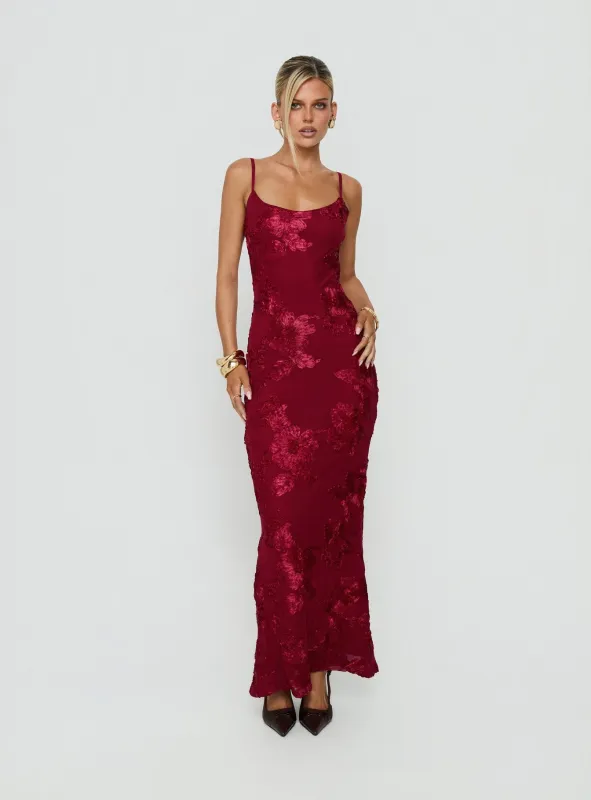 Jacalyn Maxi Dress Red made by Princess Polly